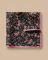 Leaves Print Silk Pocket Square - Black