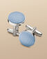 Silk Round Cufflink - Sky Blue