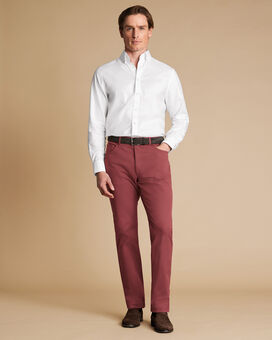 5-Pocket-Jeans aus Twill - Bordauxrosa