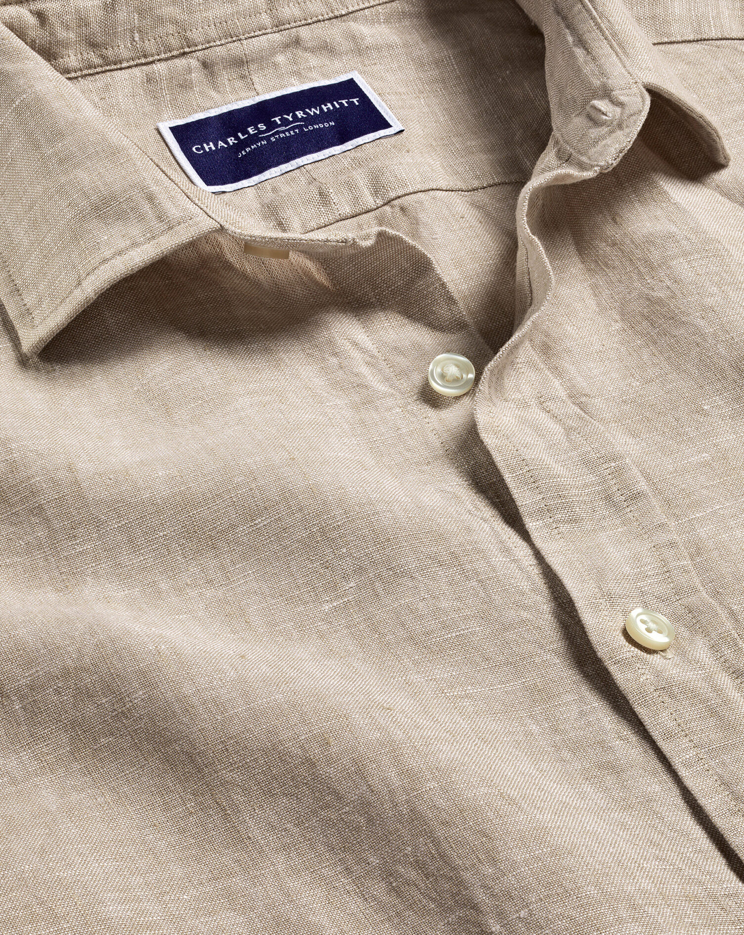 Pure Linen Shirt - Oatmeal | Charles Tyrwhitt