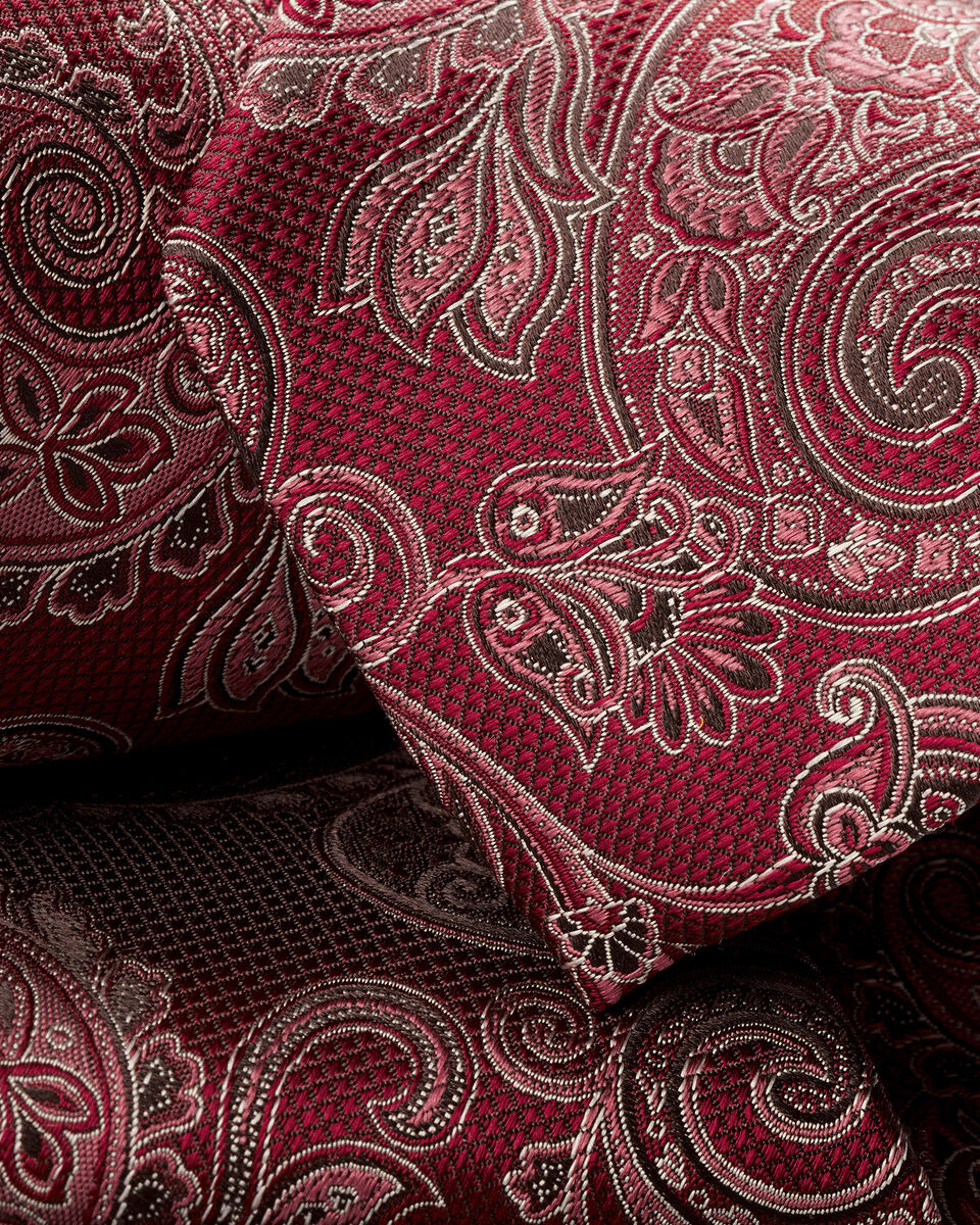 Paisley Silk Tie - Dark Red | Charles Tyrwhitt
