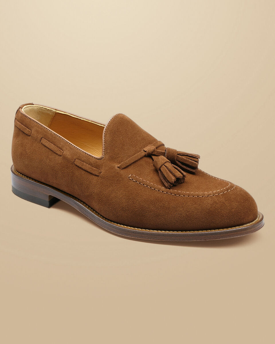 Suede Tassel Loafers Chestnut Brown Charles Tyrwhitt 1197