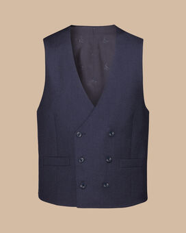 Italian Flannel Suit Vest - Indigo Blue