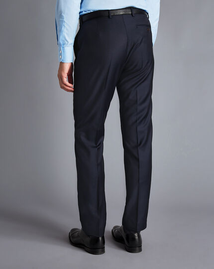 Italian Luxury Twill Suit Pants - Navy | Charles Tyrwhitt