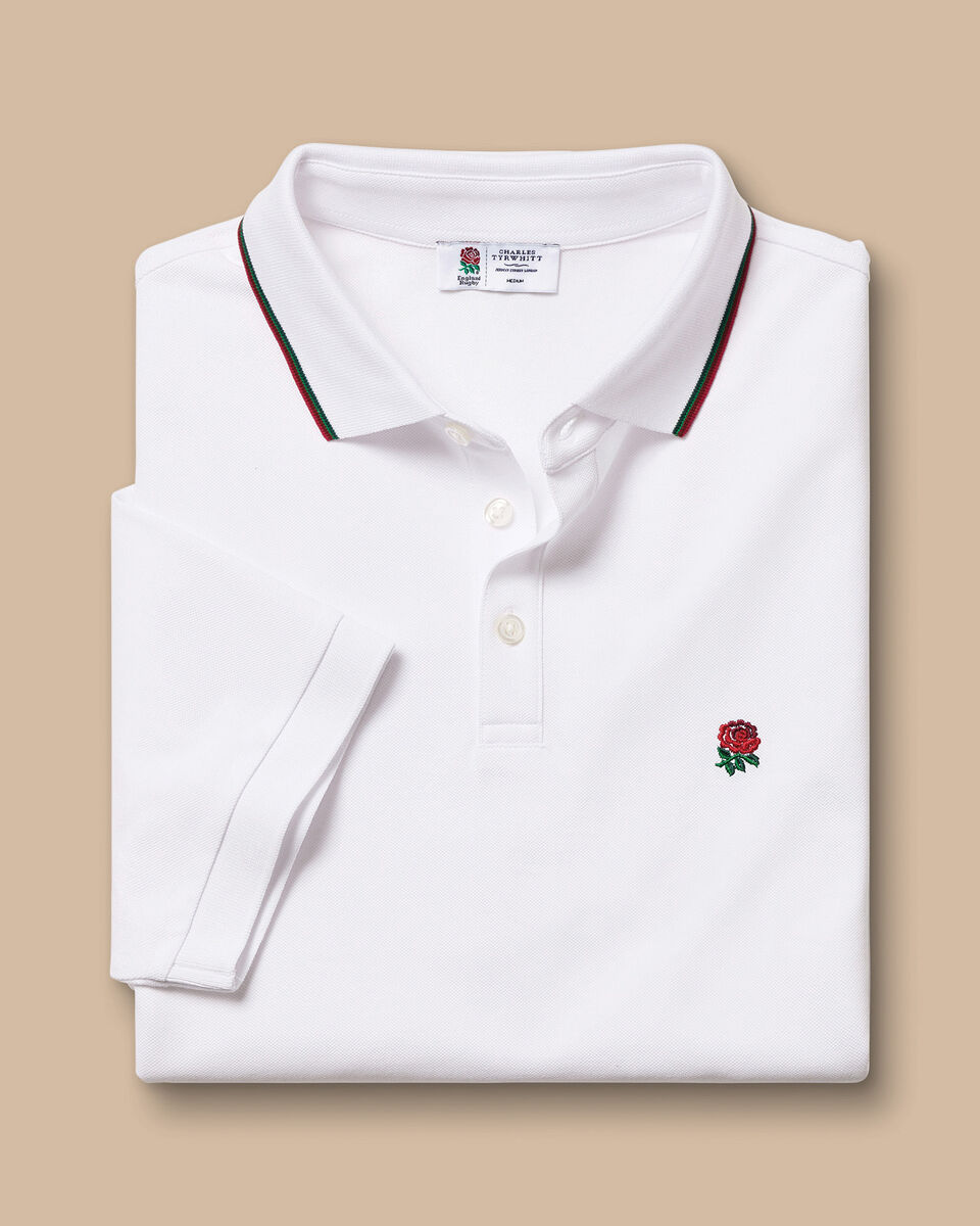 England Rugby Pique Polo - White