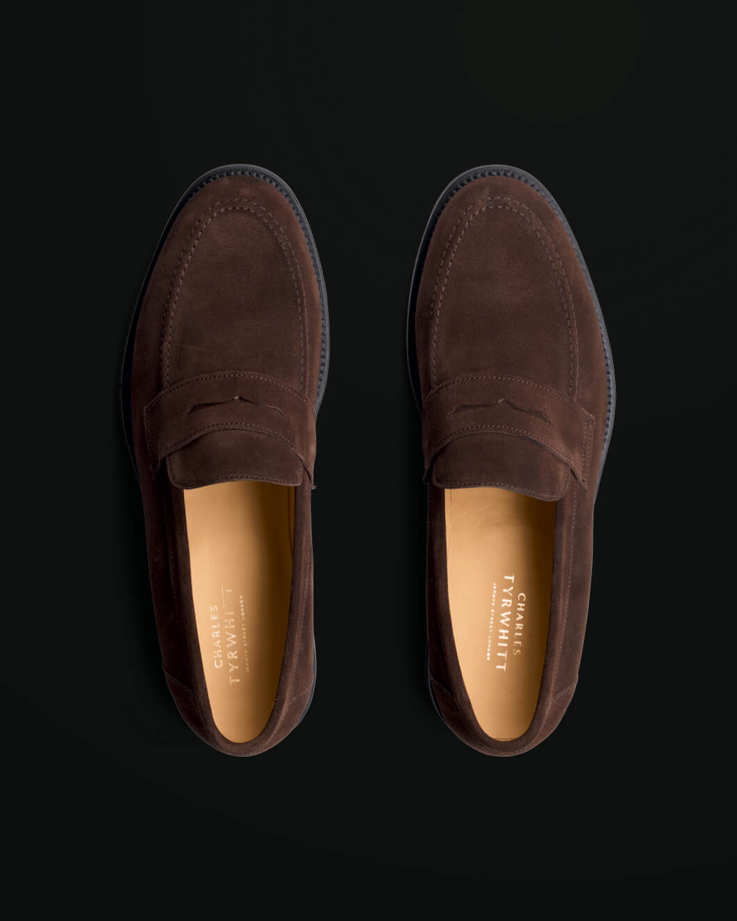 Suede Saddle Loafer - Chocolate Brown