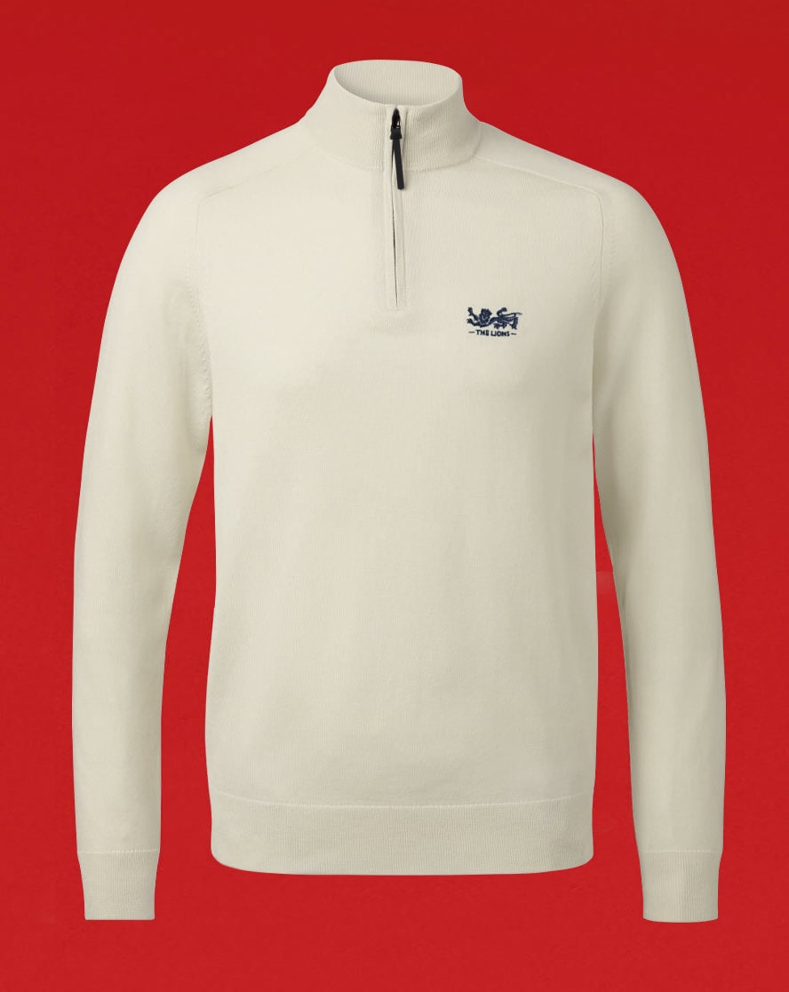 The Lions Performance Merino Zip Neck Jumper - Ivory