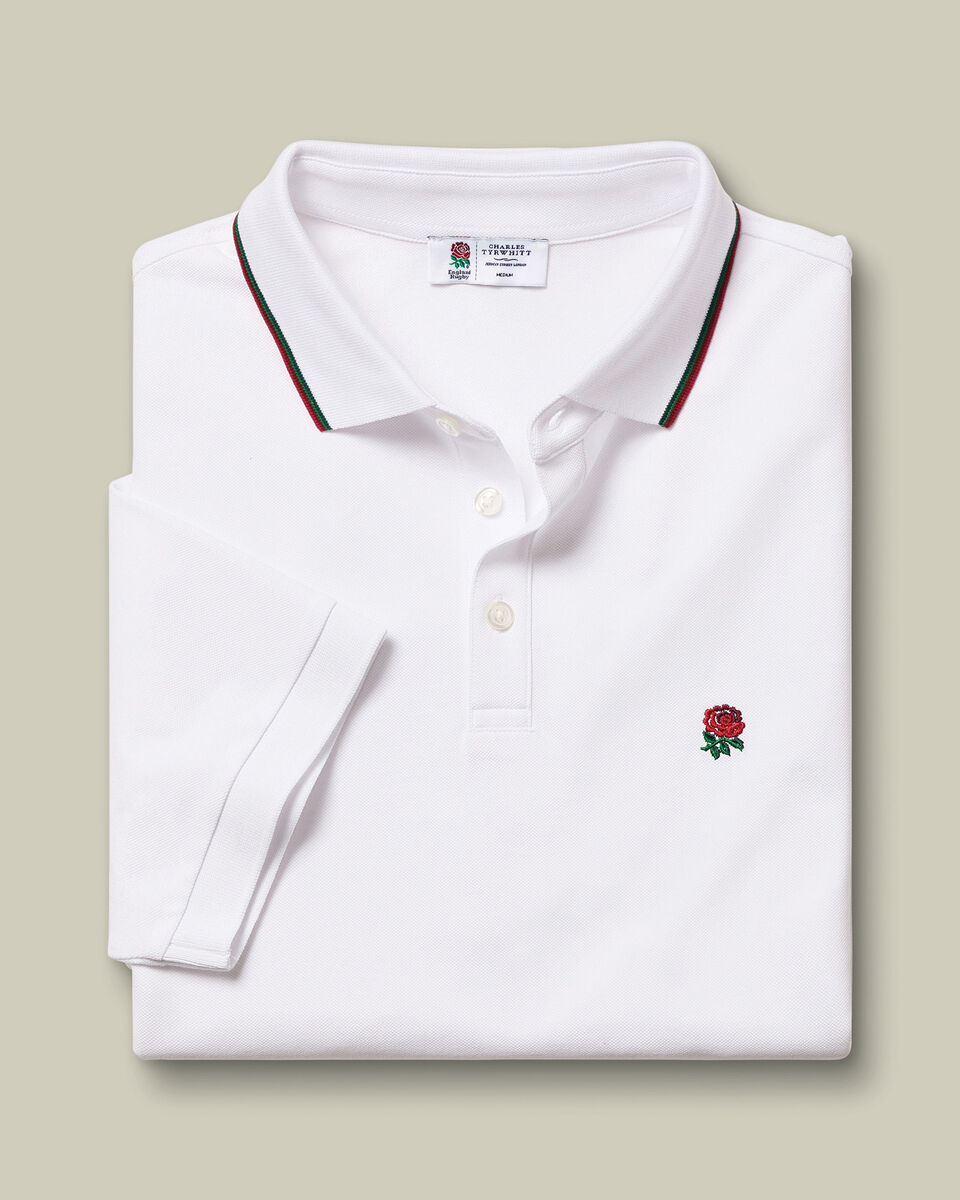 England Rugby Pique Polo - White