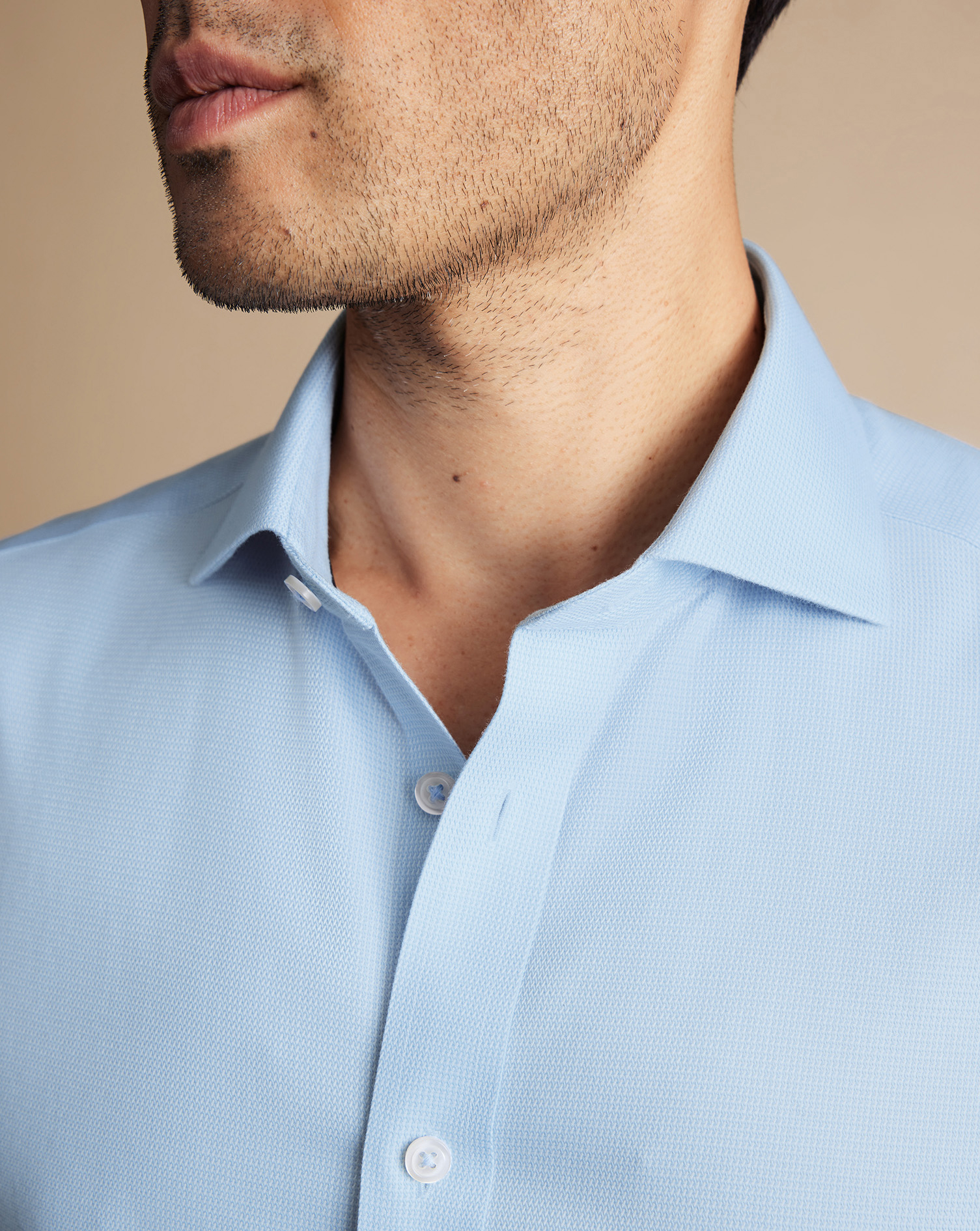 Cutaway Collar Non-Iron Mayfair Weave Shirt - Light Blue