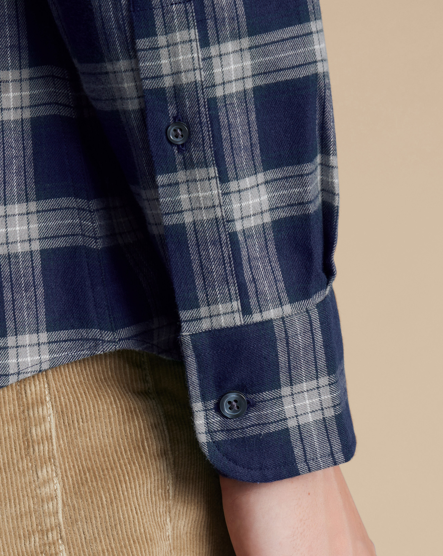 Brushed Flannel Check Shirt - French Blue