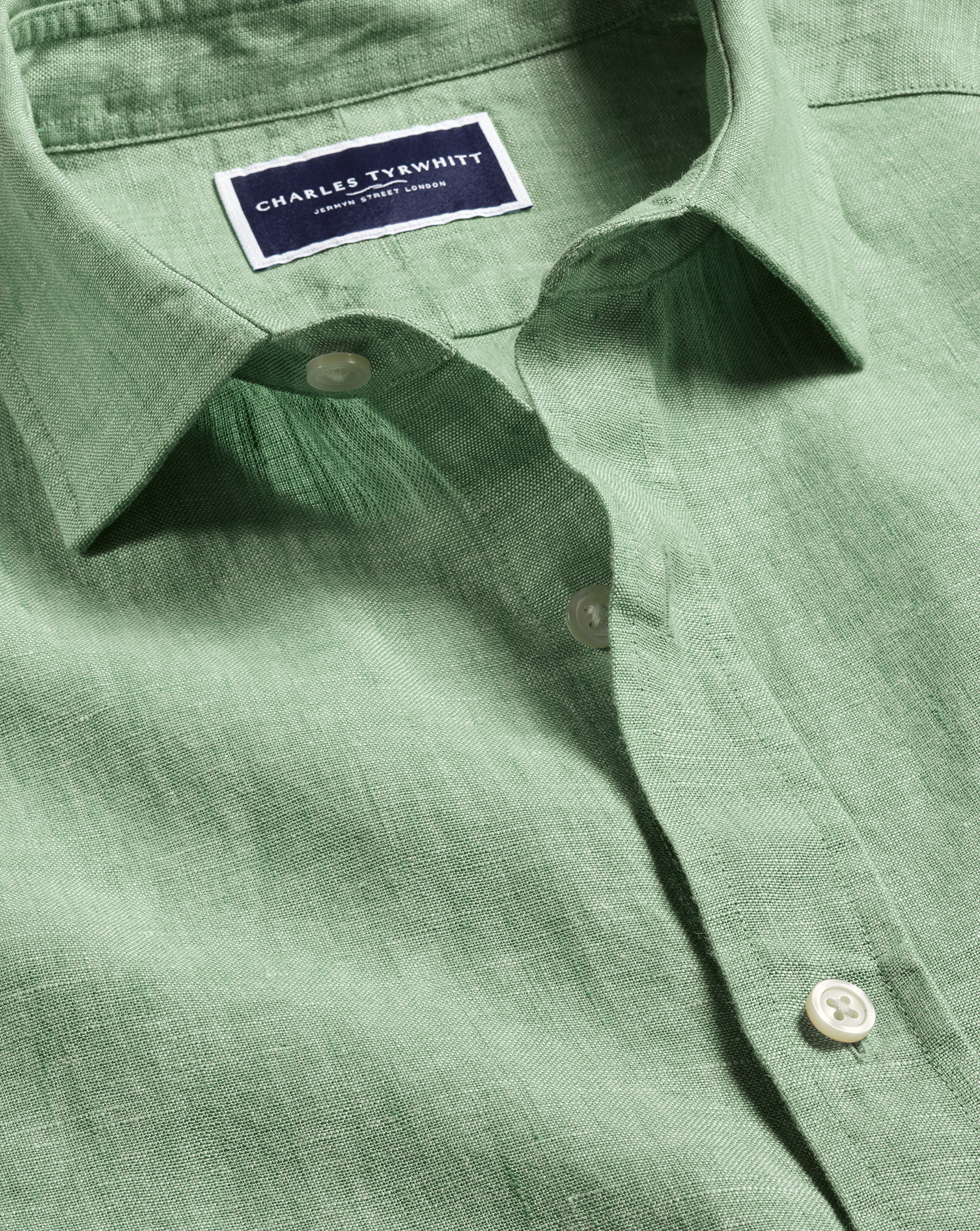 Pure Linen Shirt - Light Green