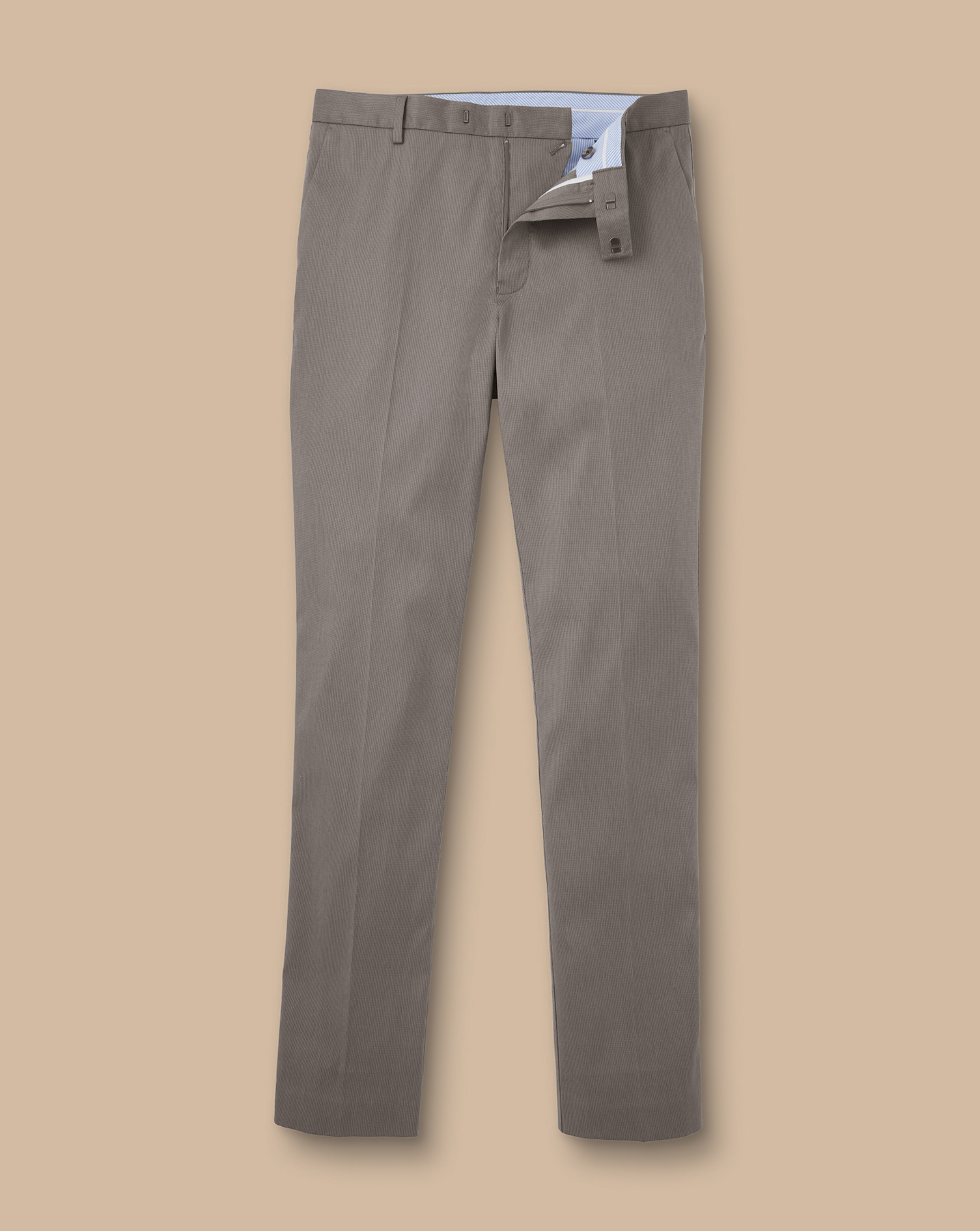 Smart Stretch Texture Trousers - Mocha