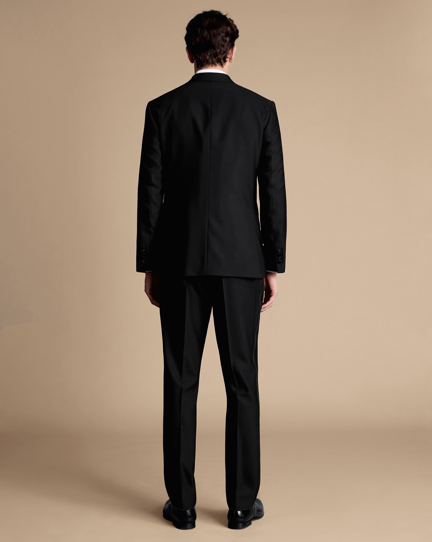 Peak Lapel Tuxedo Dinner Suit - Black 