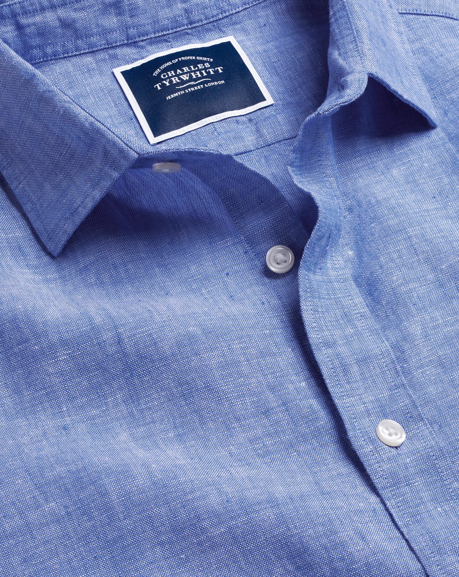 Pure Linen Shirt - Cobalt Blue