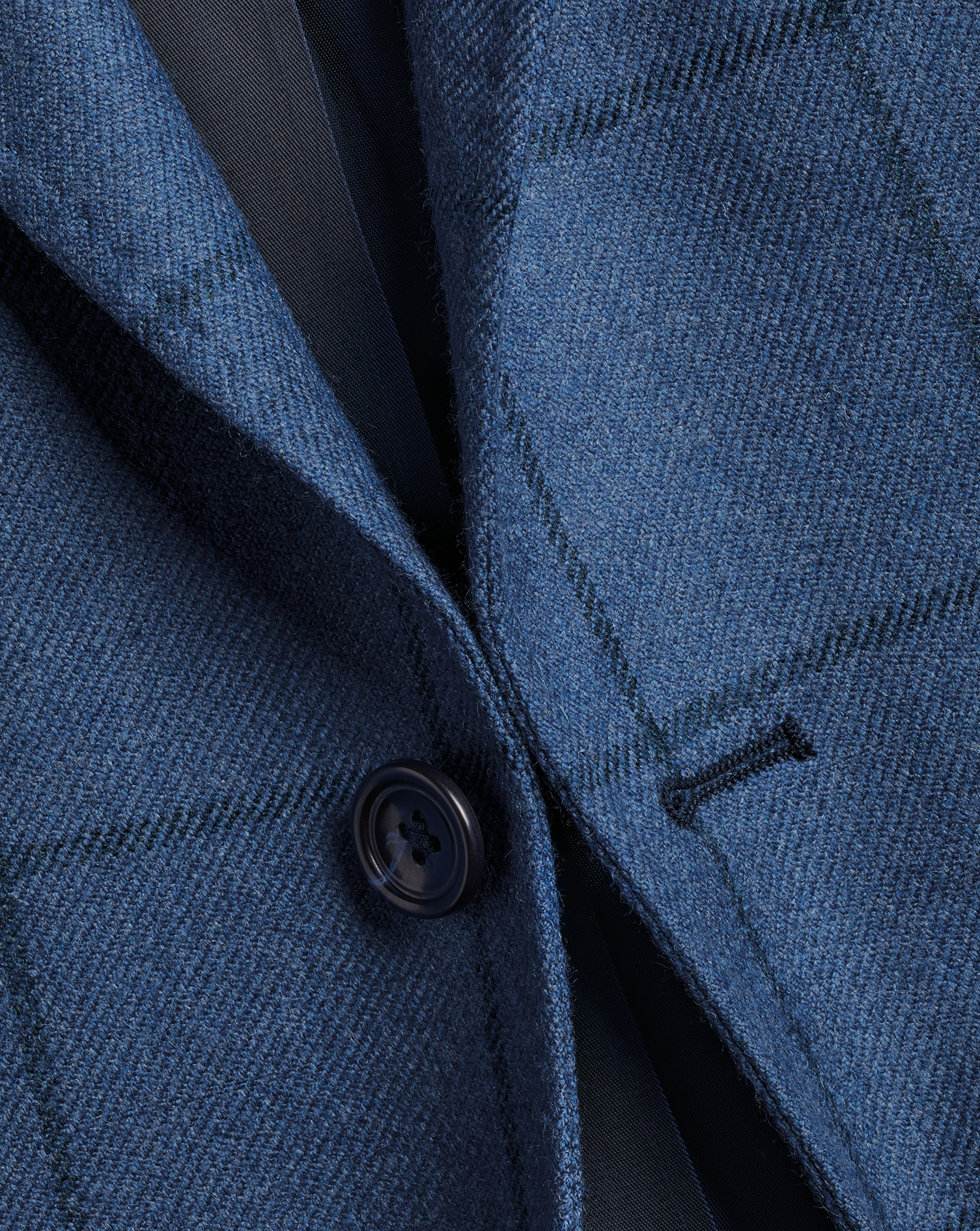 Windowpane Wool Texture Jacket - Indigo Blue