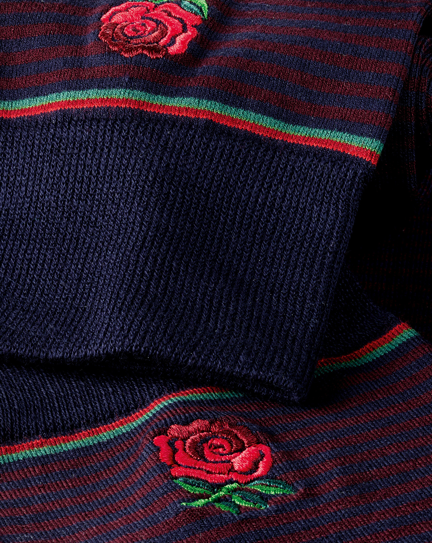 England Rugby Fine Stripe Socks - Burgundy & Navy