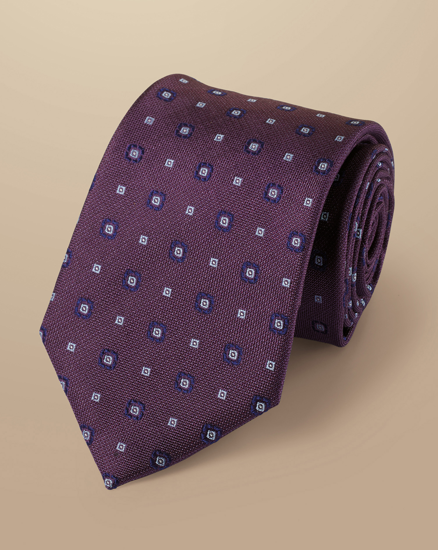 Medallion Silk Tie - Blackberry Purple