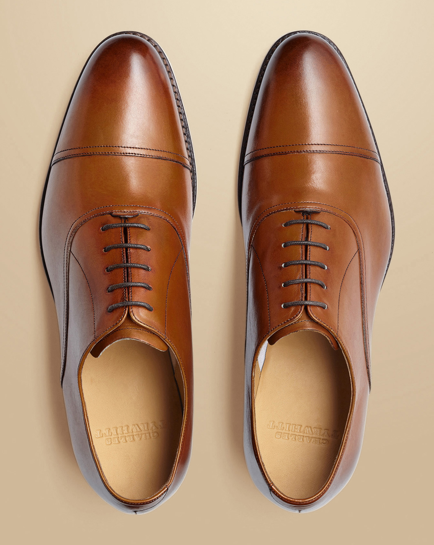 Leather Oxford Shoes - Tan