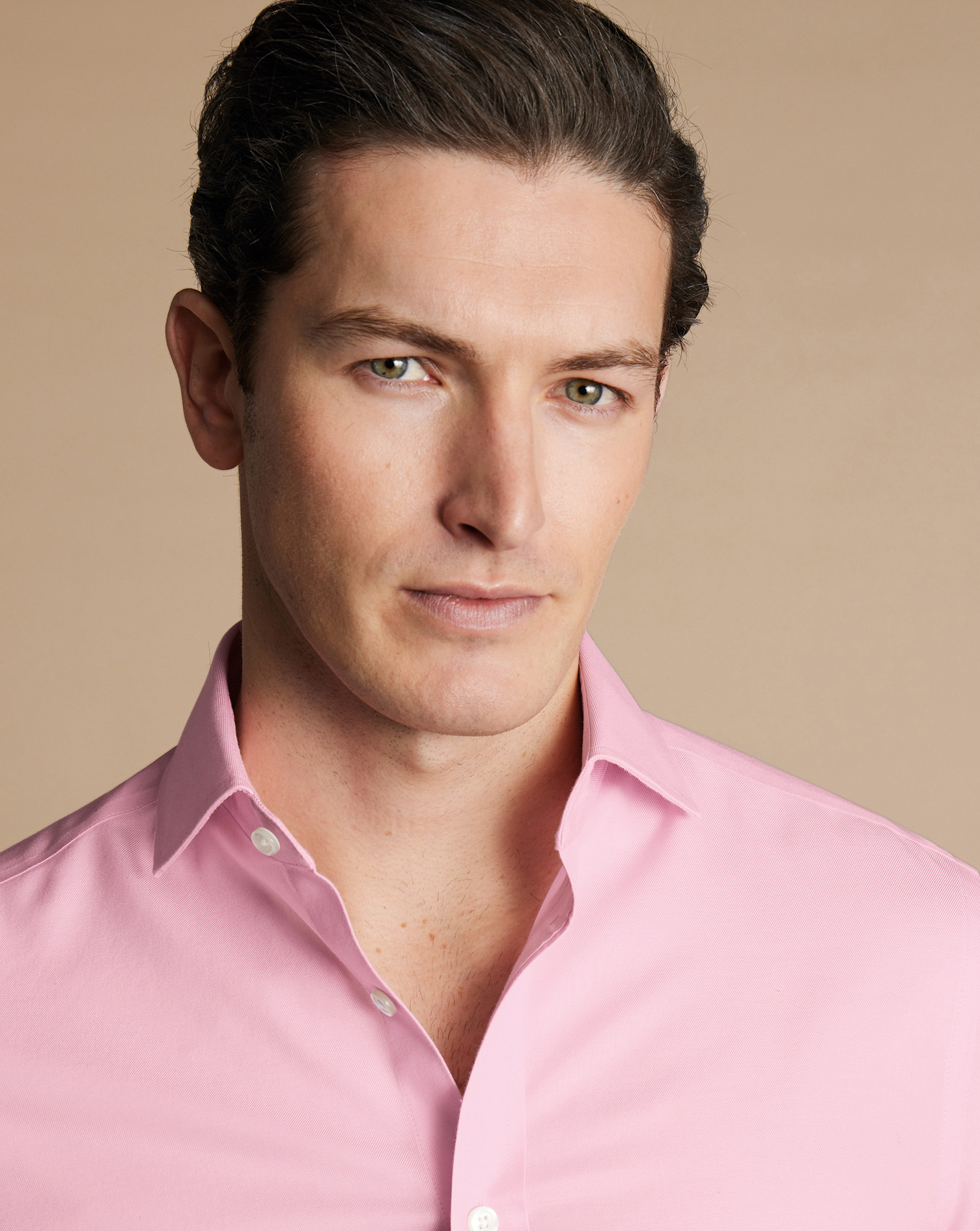 Cutaway Collar Non-Iron Twill Shirt - Pink