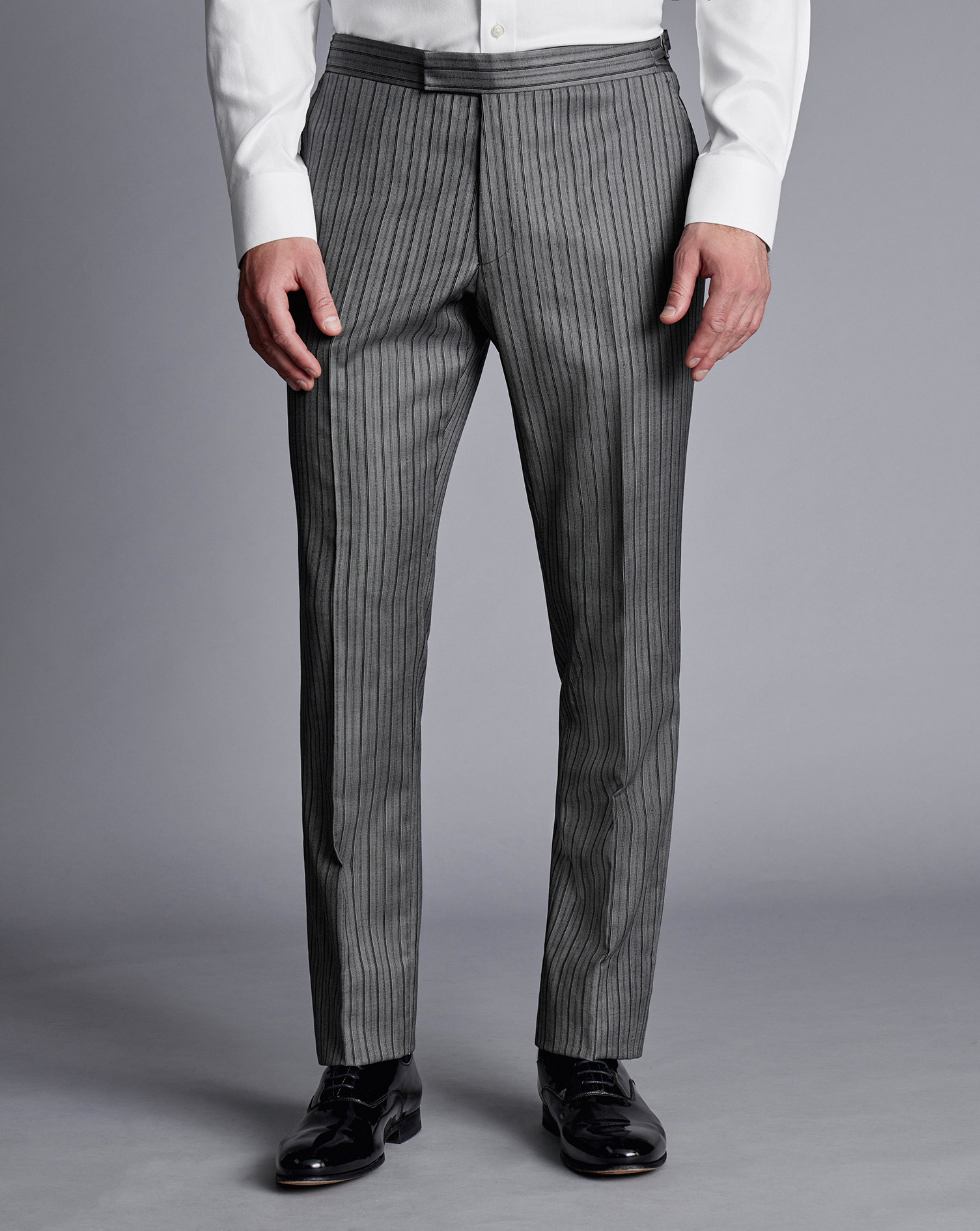 Charles Tyrwhitt Men's  Morning Suit Stripe Trousers In Black