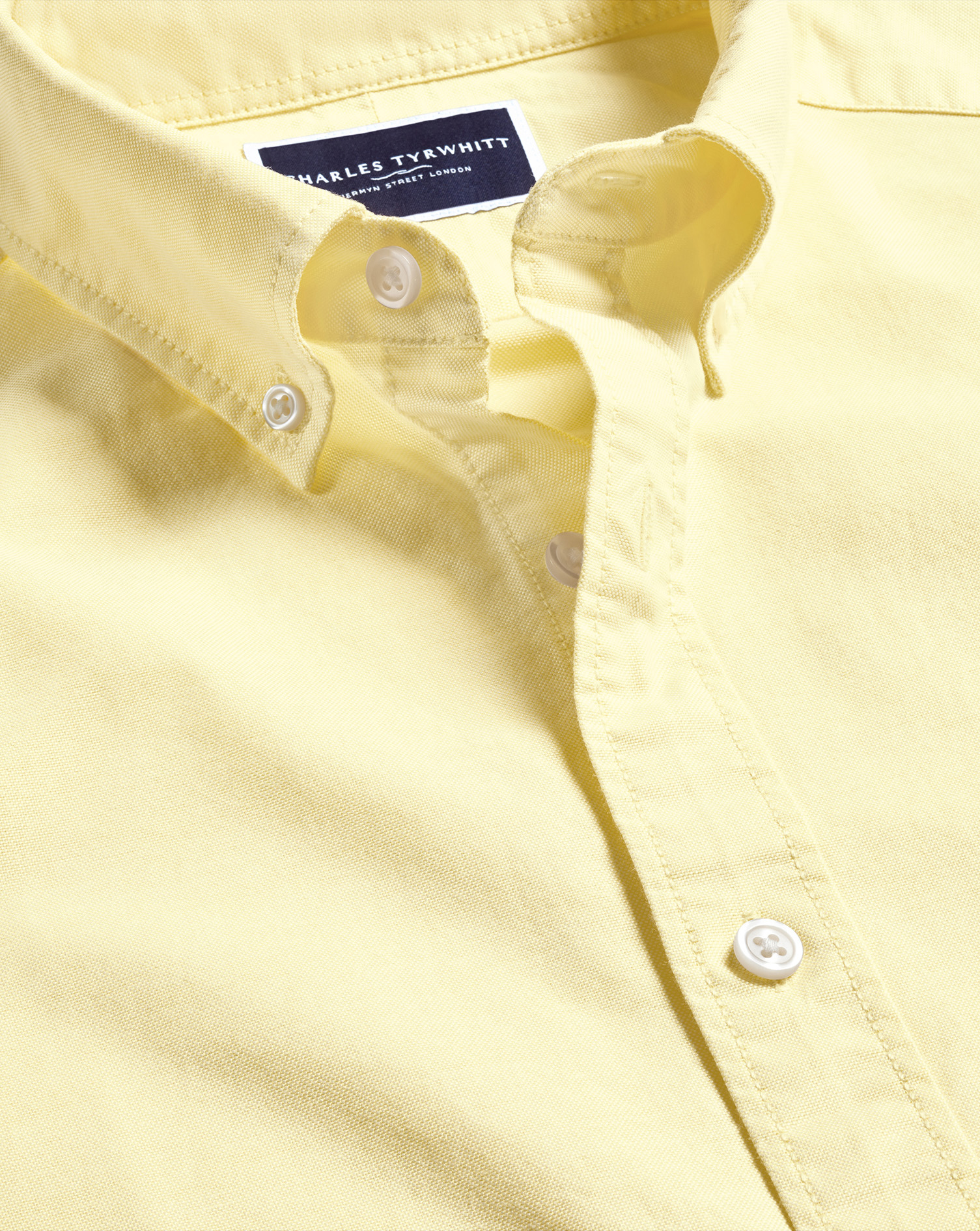 Stretch Washed Oxford Short Sleeve Shirt - Lemon