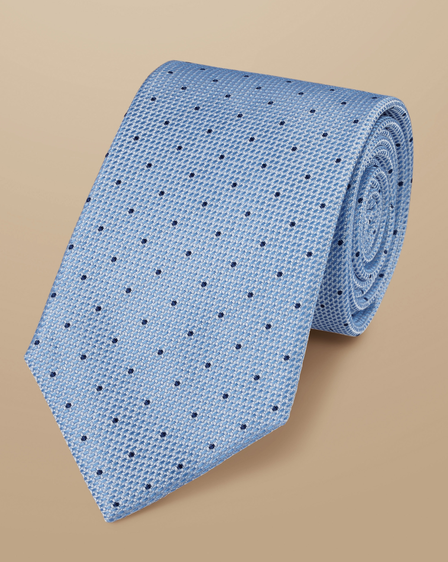 Spot Silk Tie - Sky & French Blue