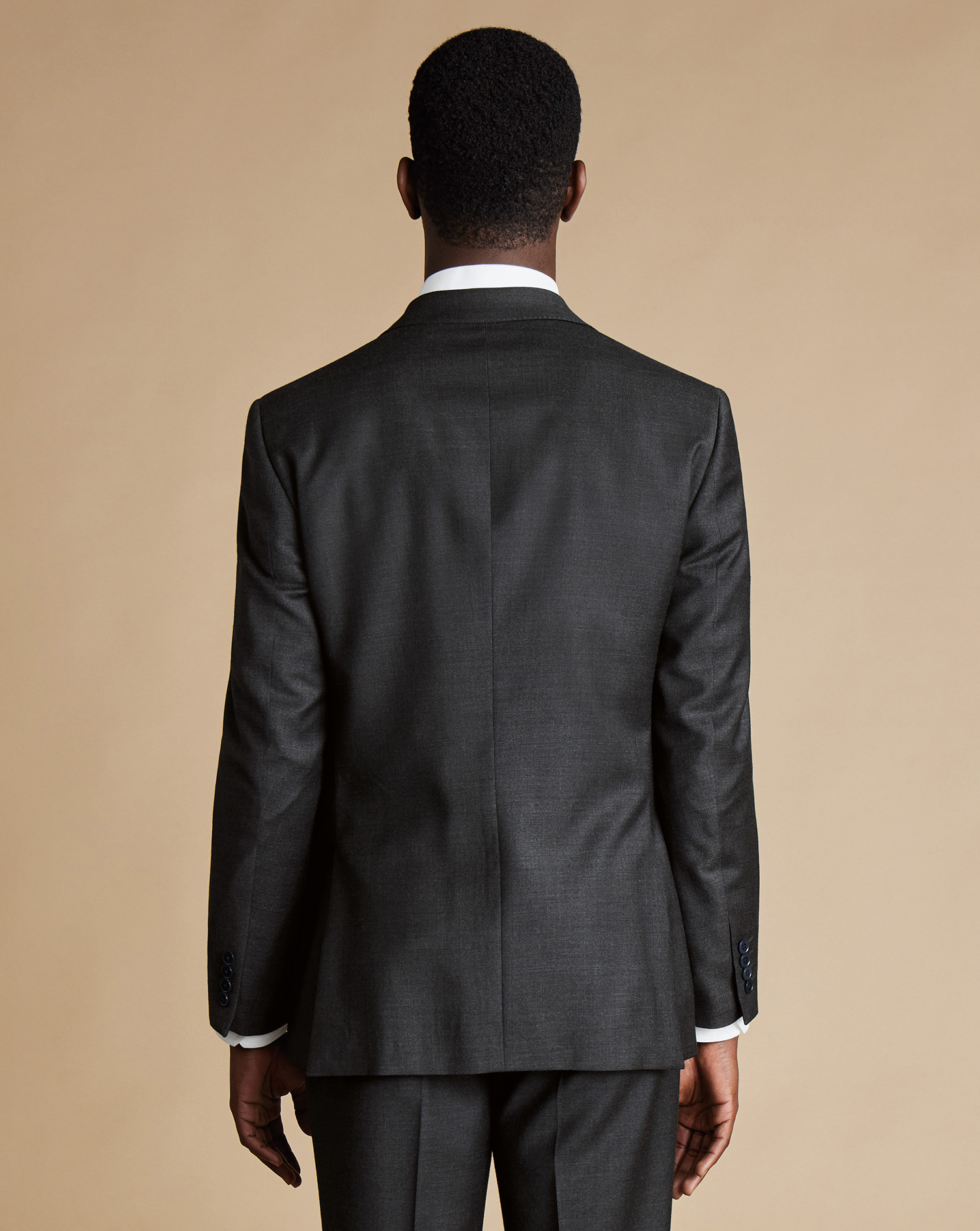 Natural Stretch Twill Suit Jacket - Charcoal