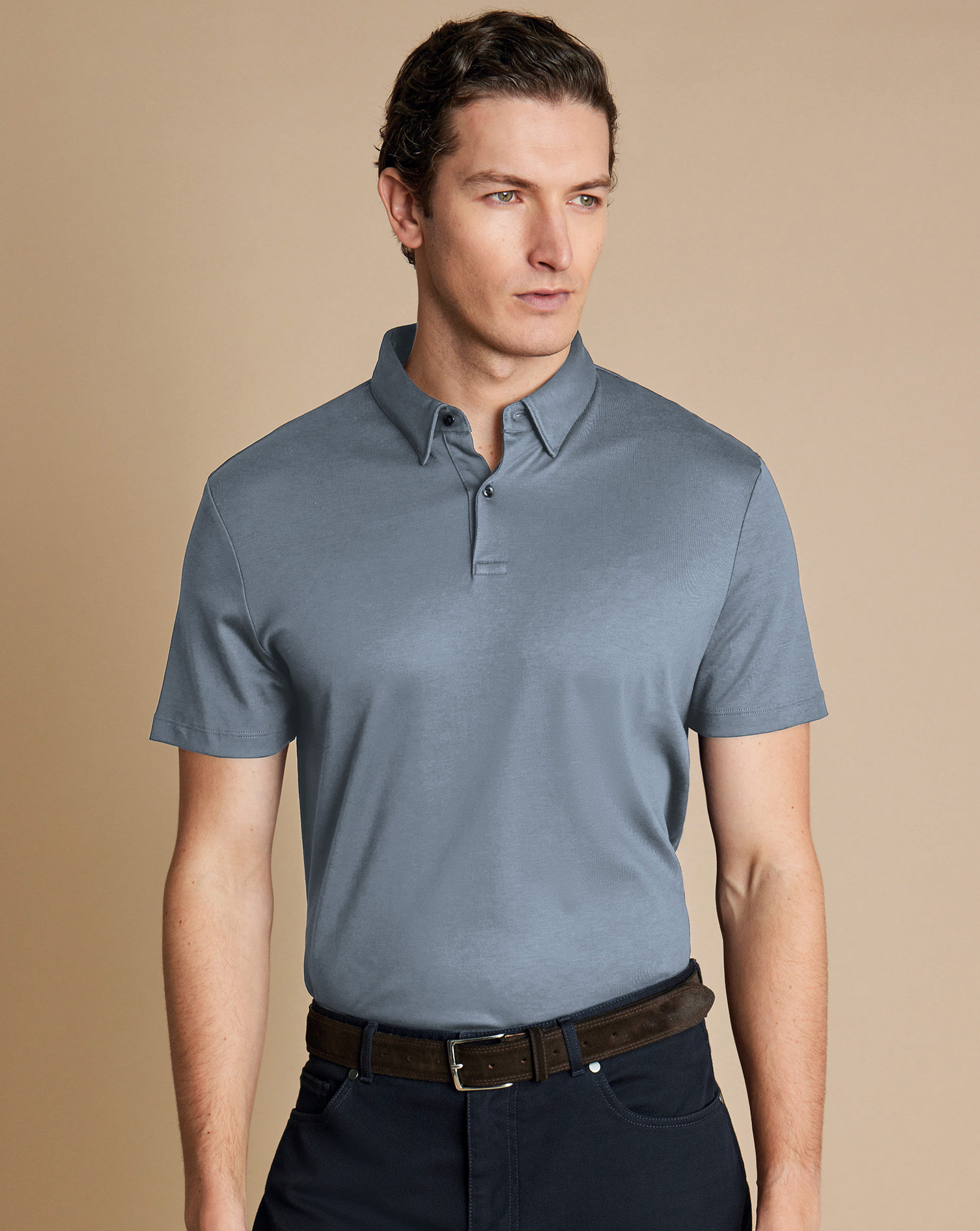 Smart Jersey Polo - Steel Blue