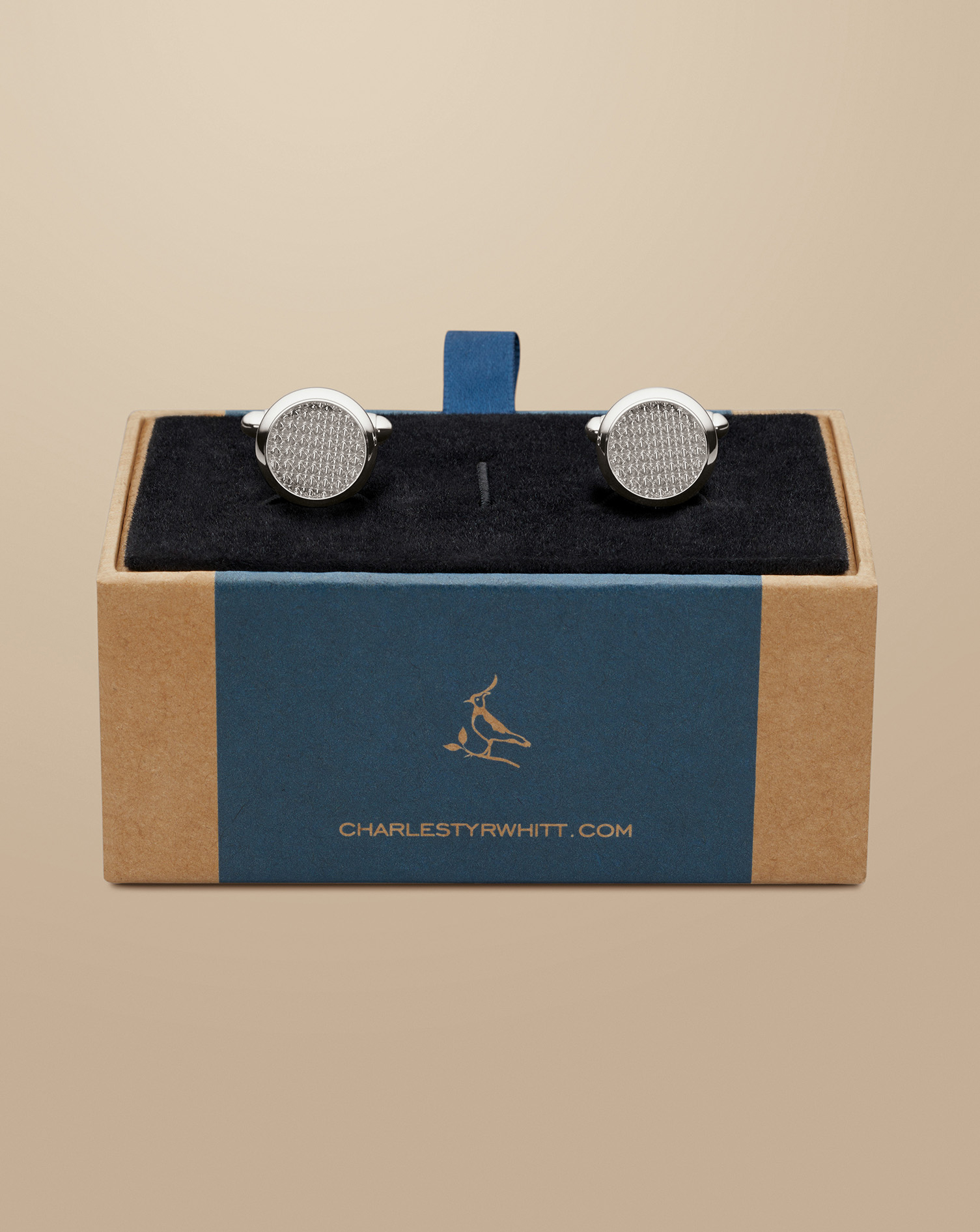 Enamel Cufflink - Silver Grey