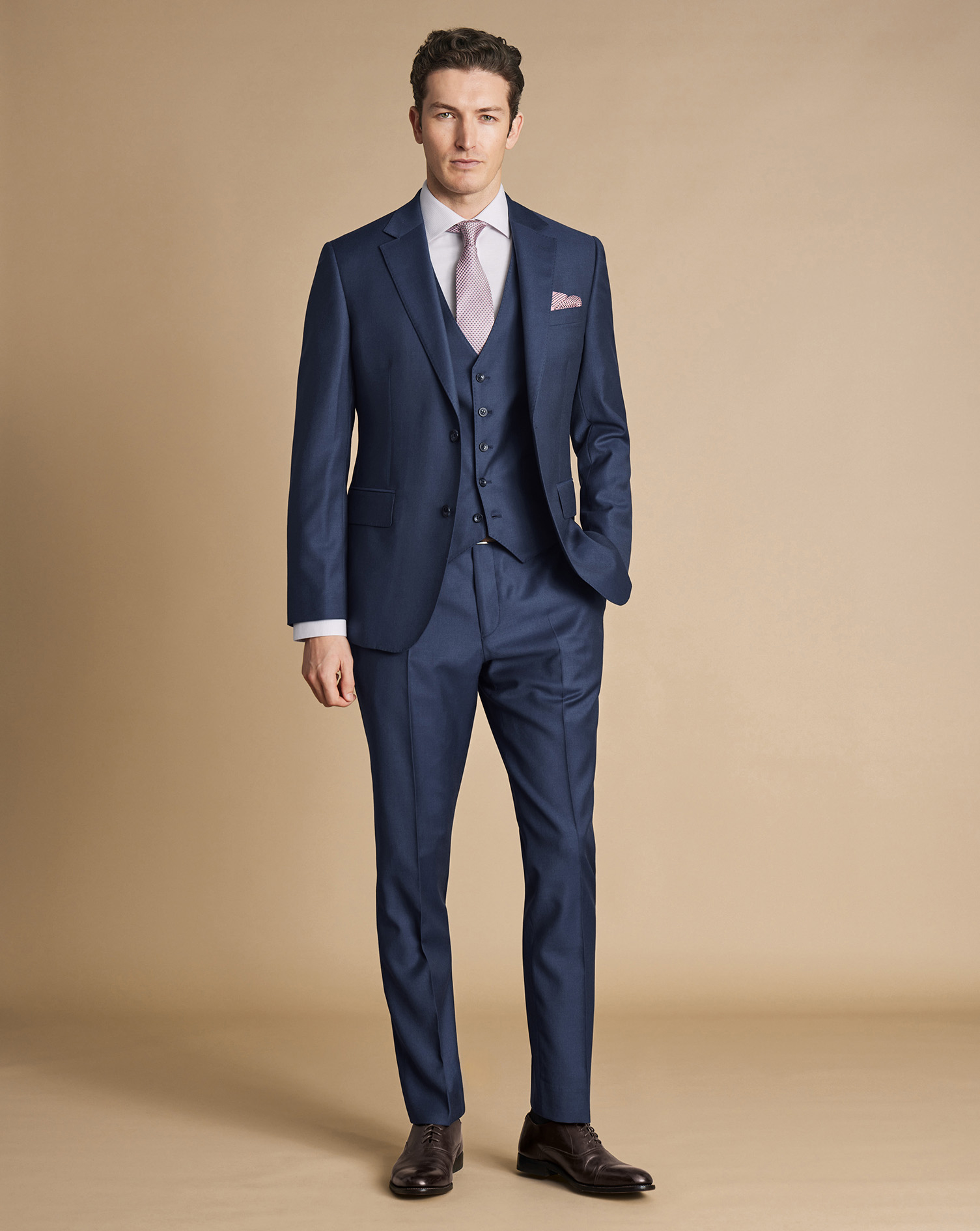 Natural Stretch Twill Suit - Indigo Blue