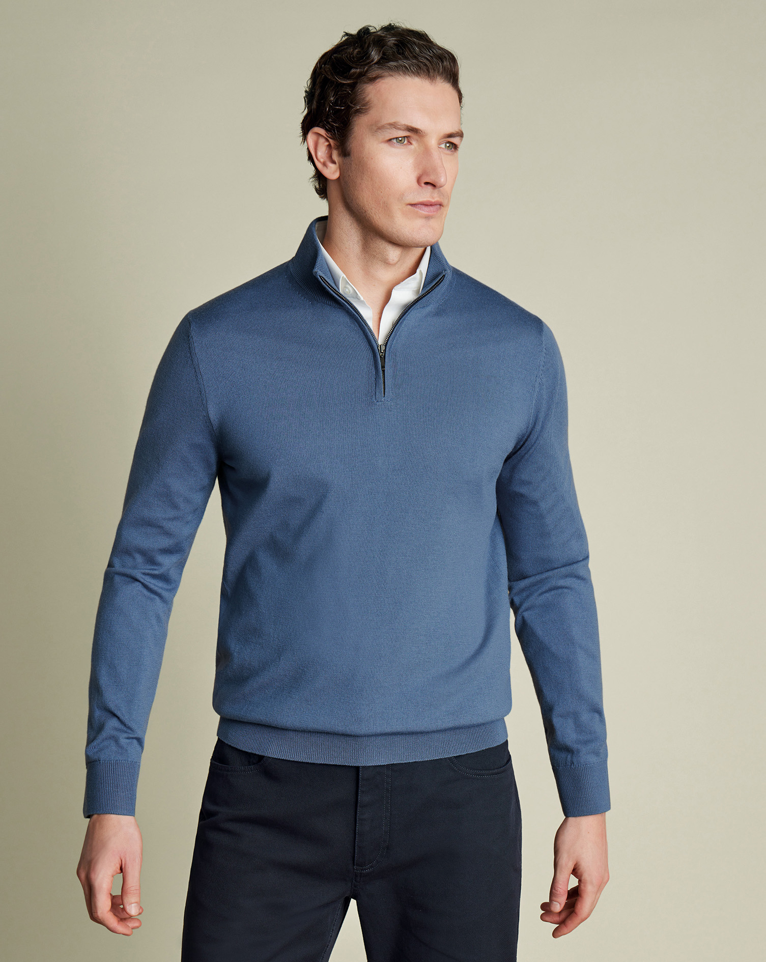 Charles Tyrwhitt Troyer aus Merino - Stahlblau