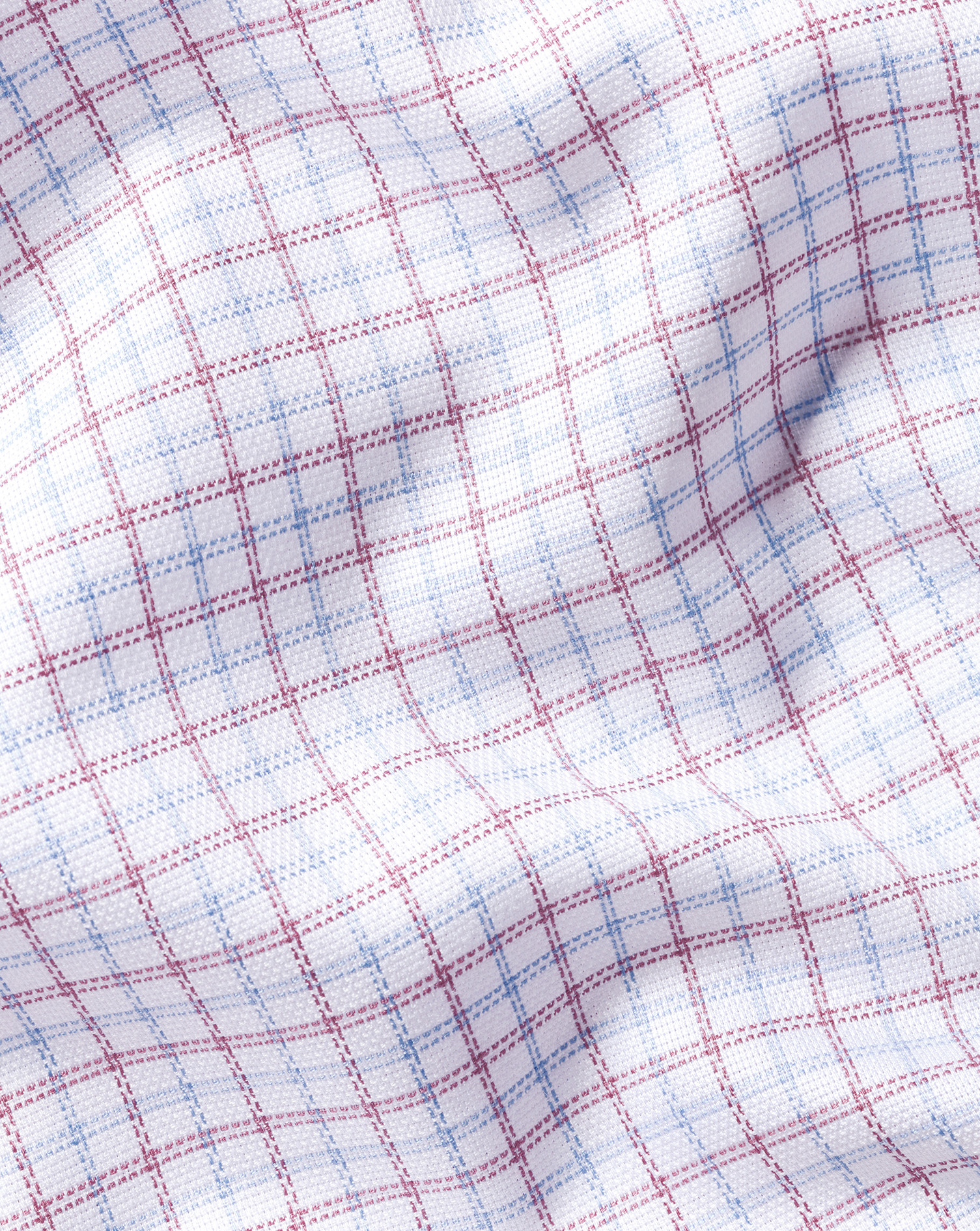 Non-Iron Royal Oxford Windowpane Check Shirt - Claret Pink