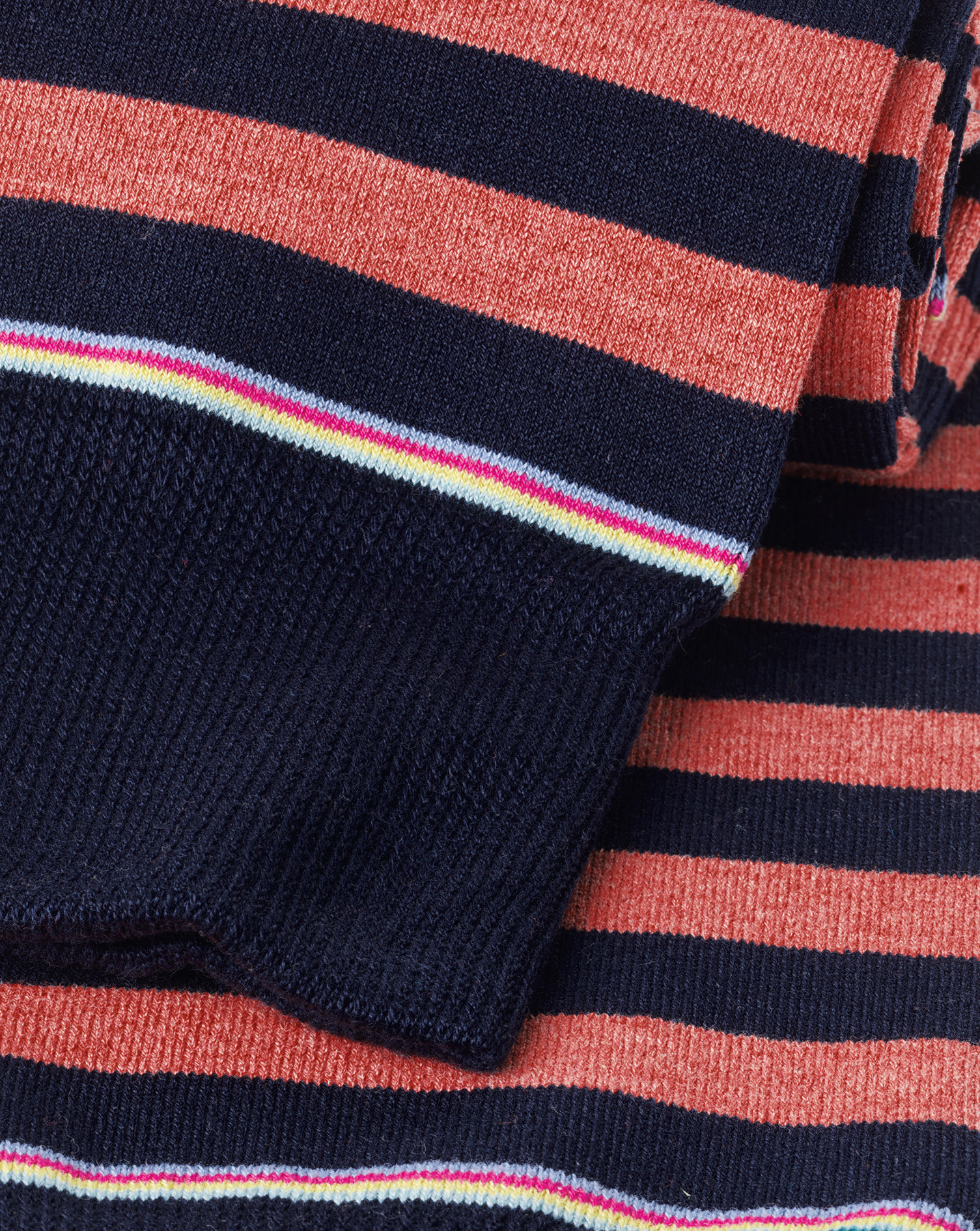 Block Stripe Socks  - Coral Pink