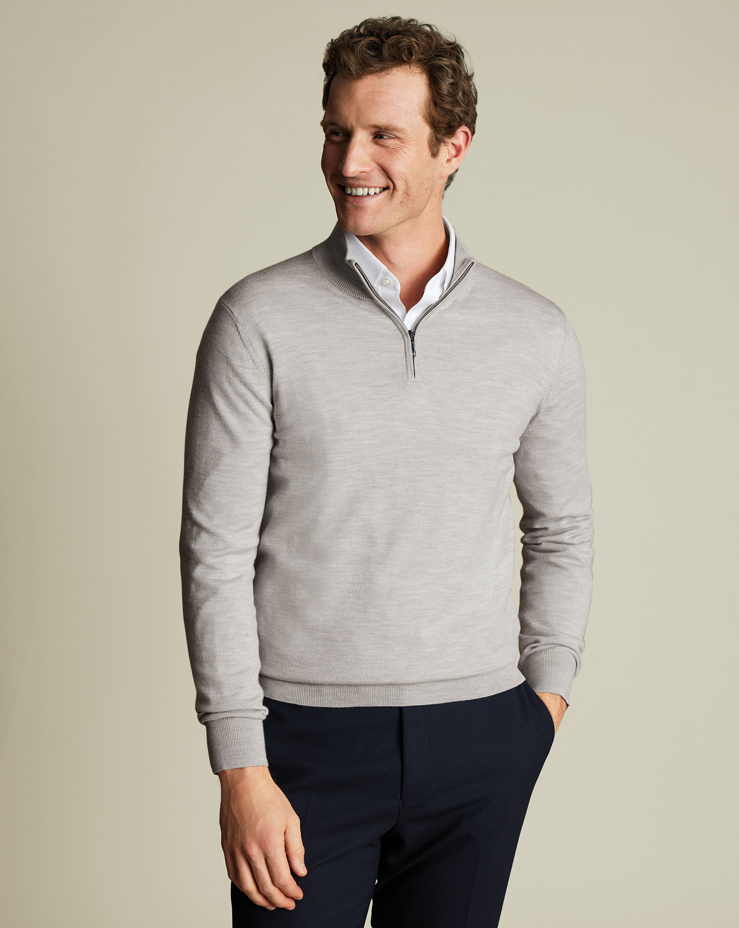 Charles Tyrwhitt Troyer aus Merino - Silber