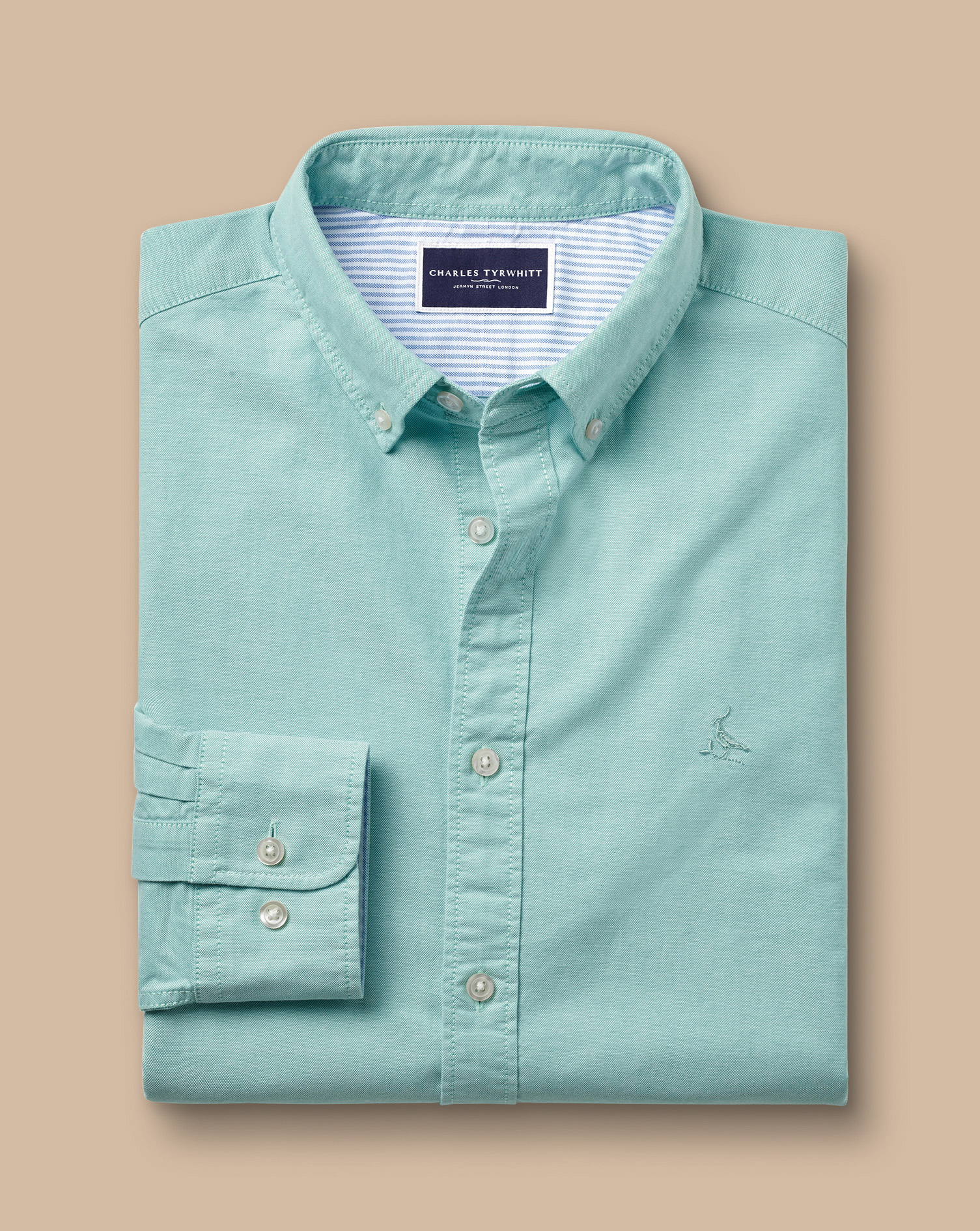 Button-Down Collar Stretch Washed Oxford Shirt - Spearmint