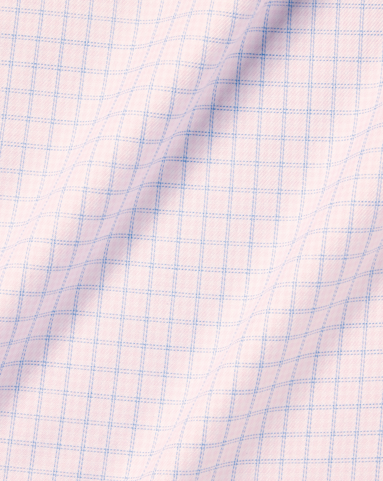 Non-Iron Twill Double Check Shirt - Light Pink