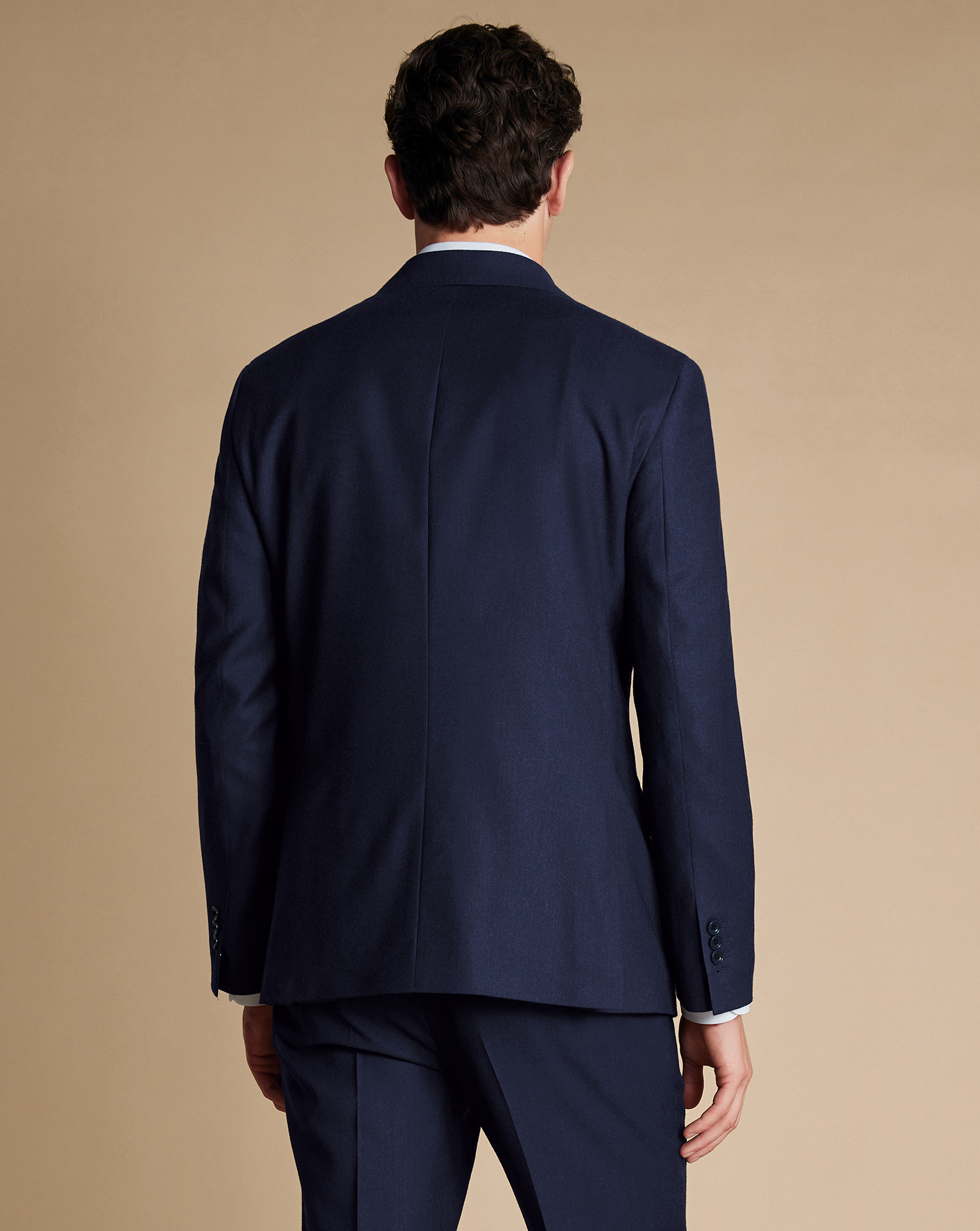 Double Breasted Italian Flannel Suit - Indigo Blue