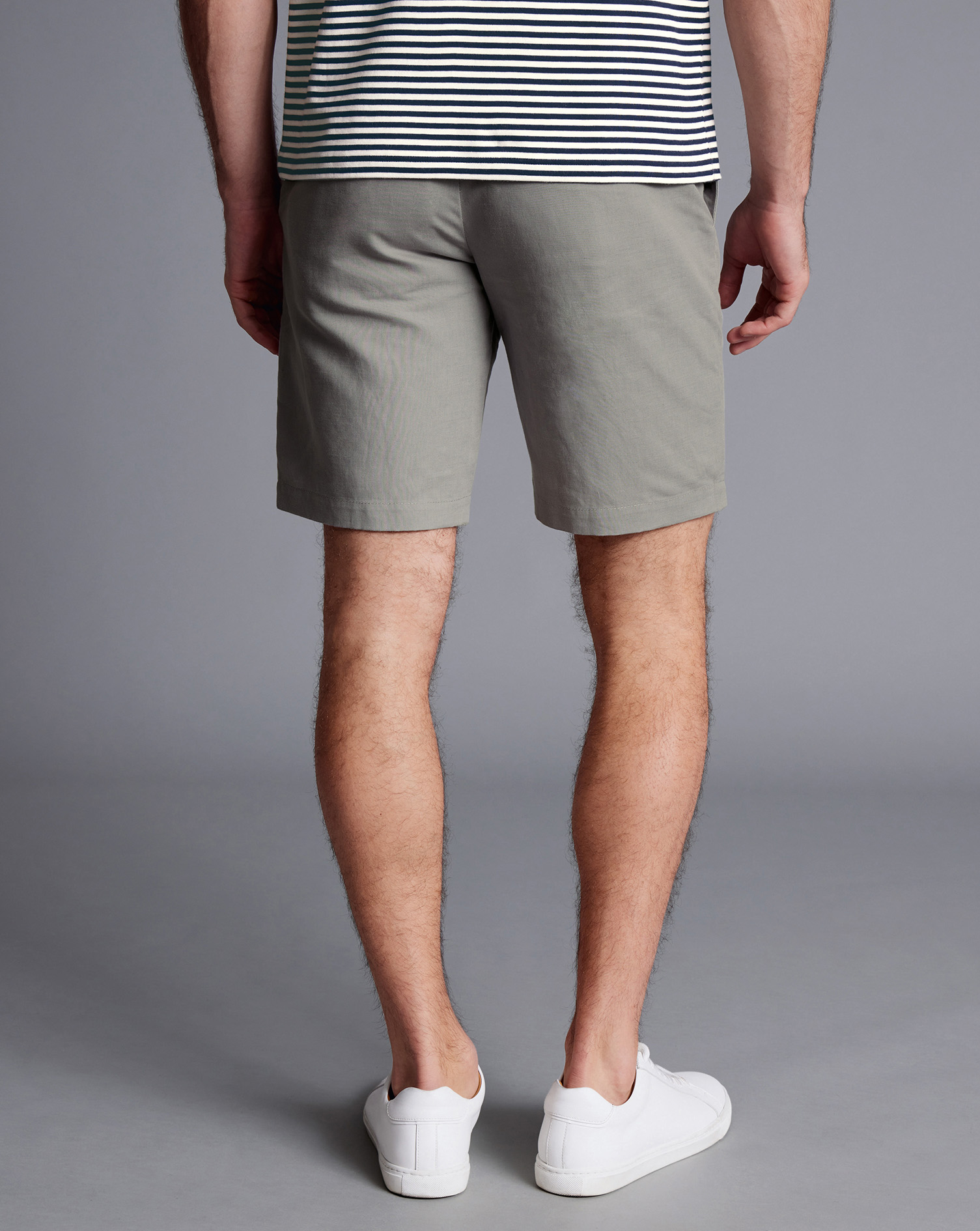 Cotton Linen Shorts - Light Grey