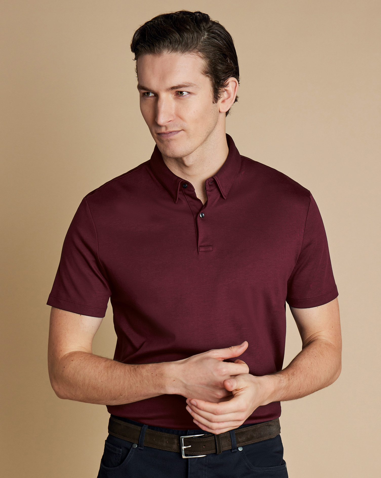 Smart Jersey Polo - Wine