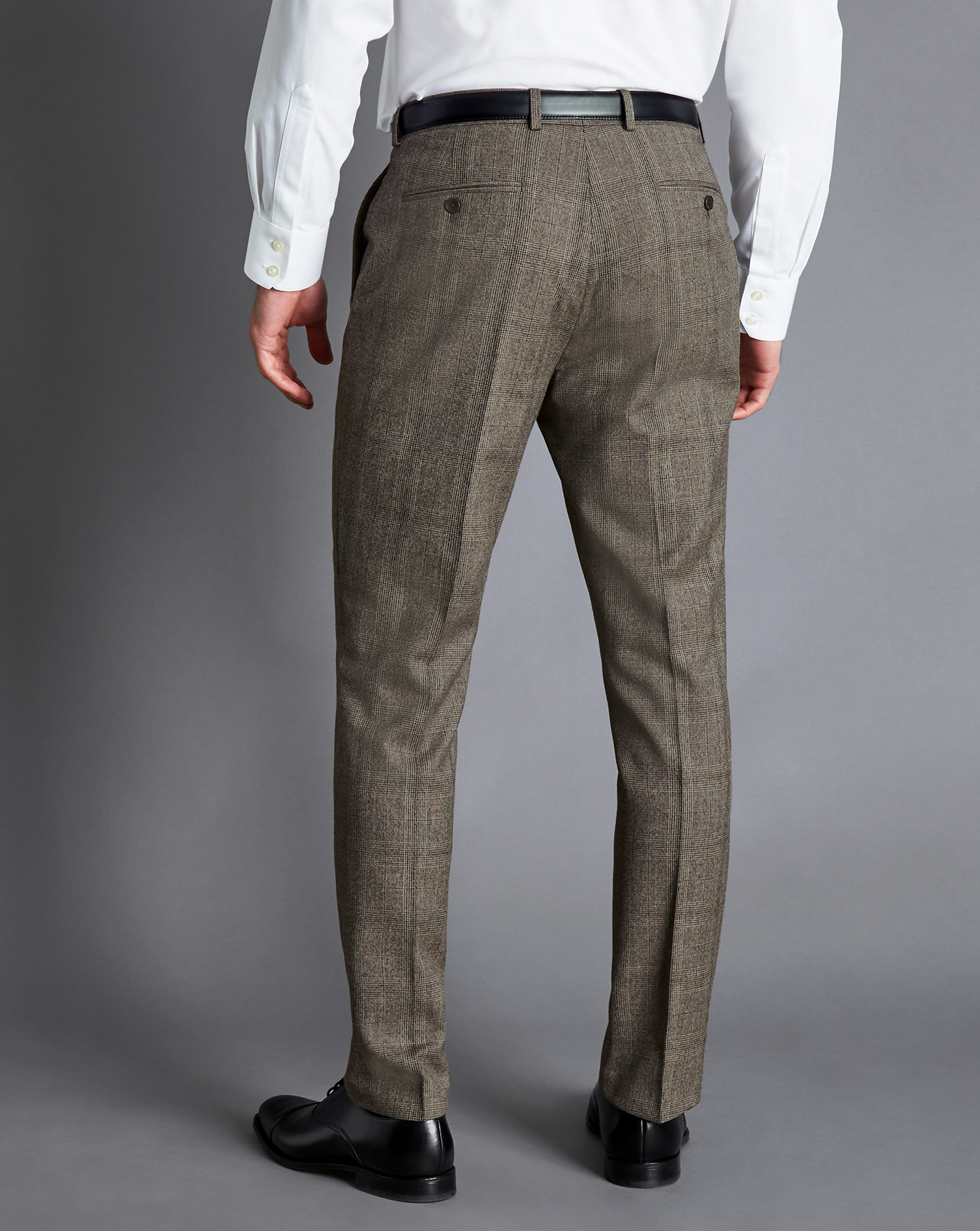 Prince of Wales Check Suit Trousers - Oatmeal