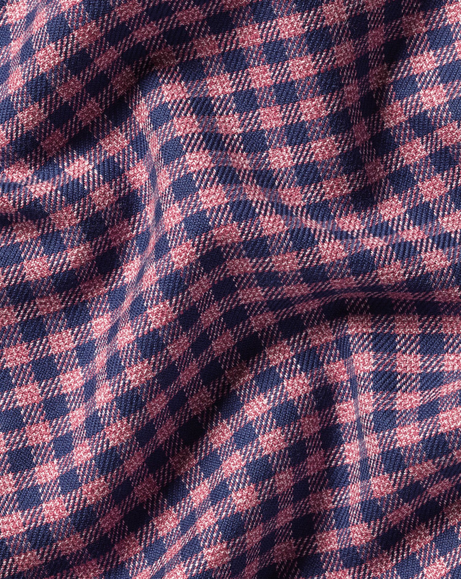 Button-Down Collar Non-Iron Twill Gingham Check Shirt - Claret Pink