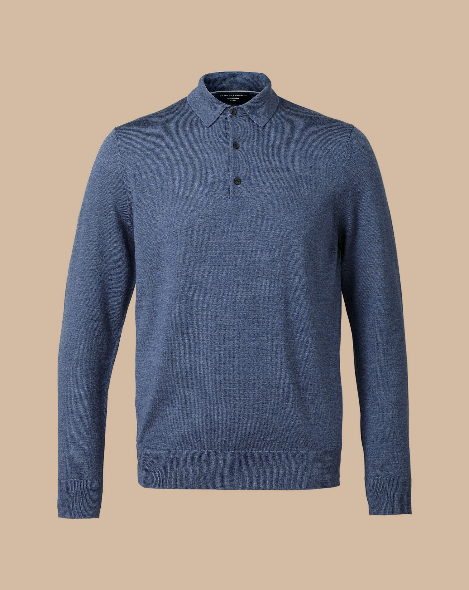 Merino Polo Jumper - Indigo