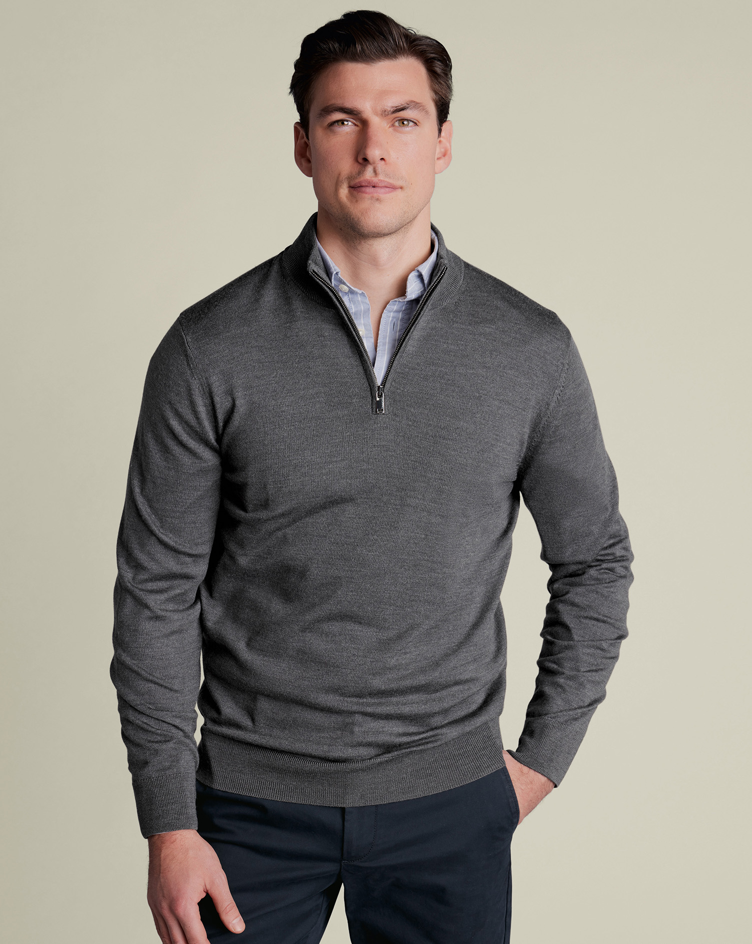 Charles Tyrwhitt Troyer aus Merino - Grau