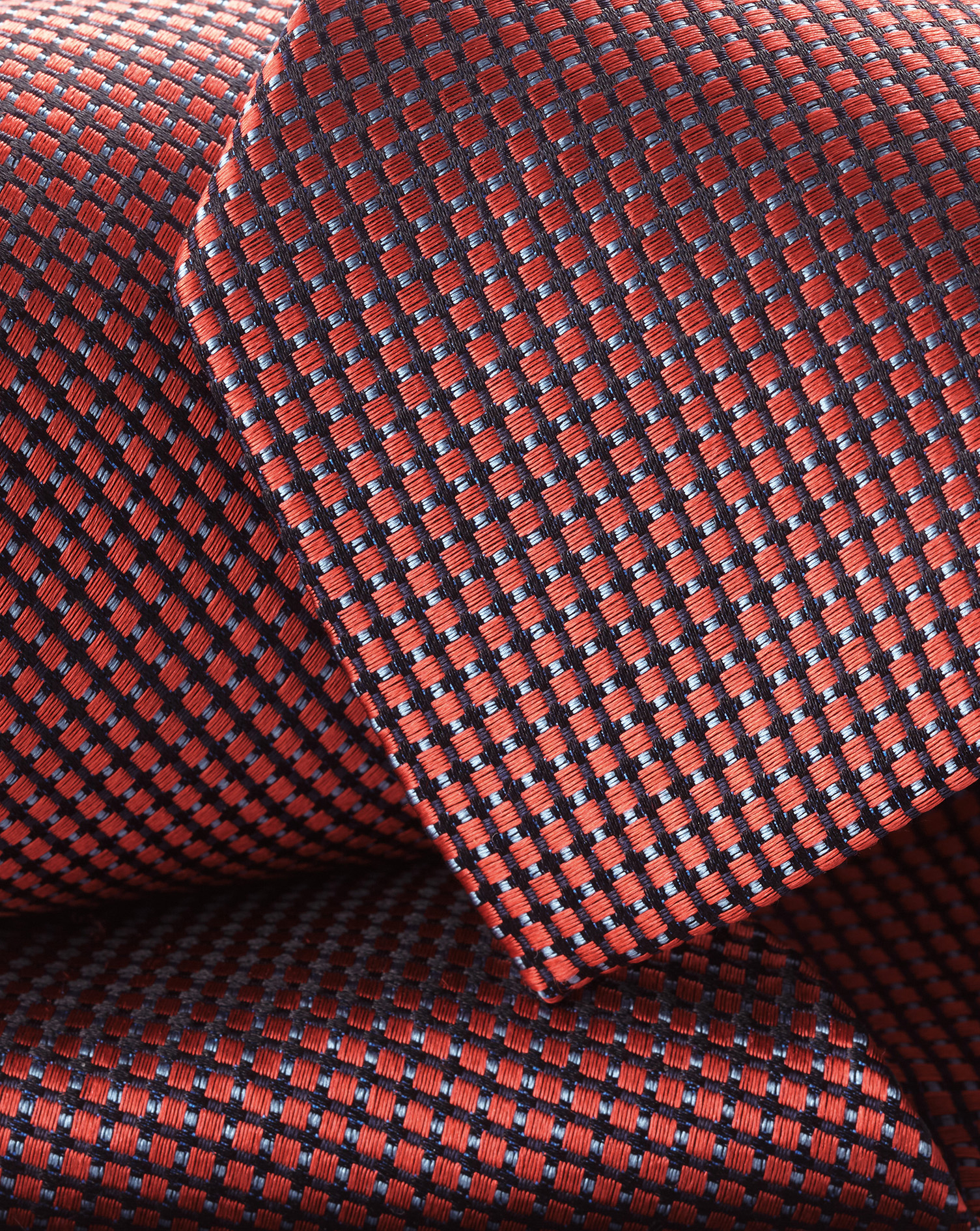 Semi Plain Silk Pattern Tie - Coral Pink