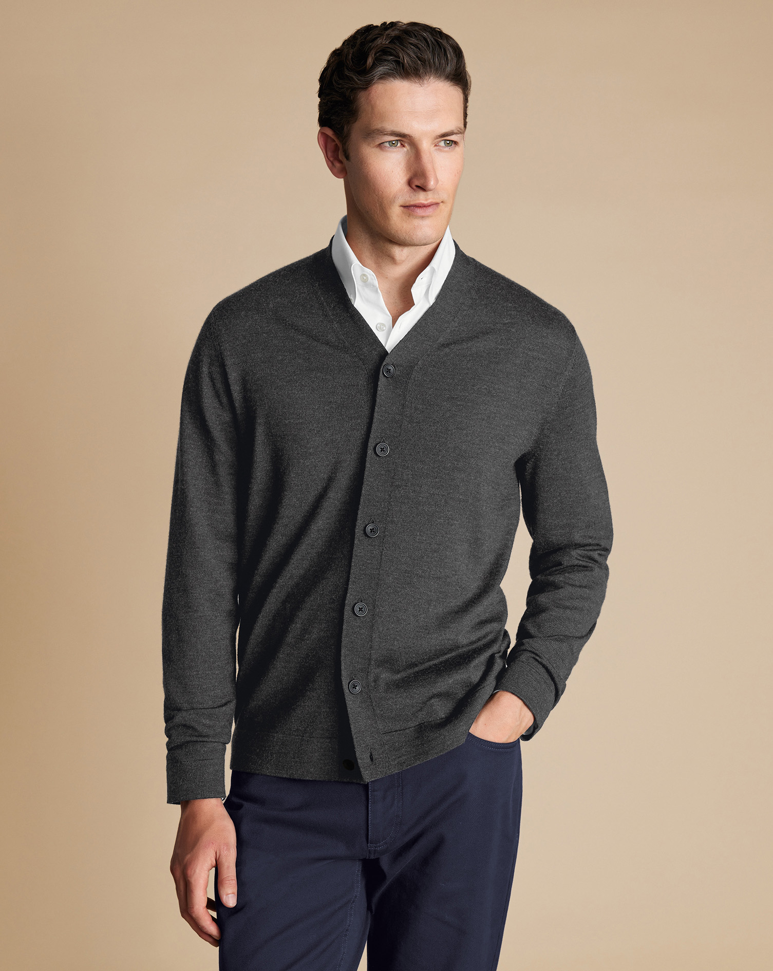 Merino Cardigan - Grey