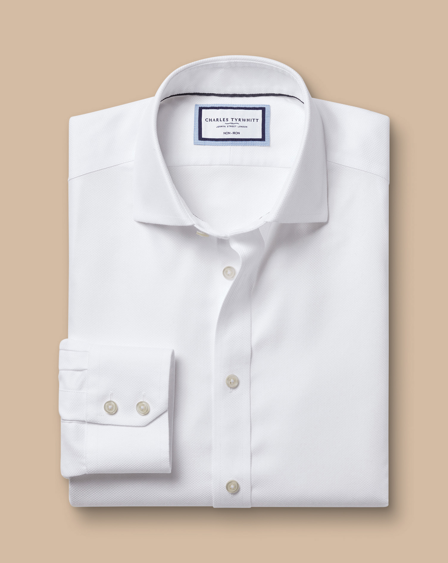 Cutaway Collar Non-Iron Mayfair Weave Shirt - White