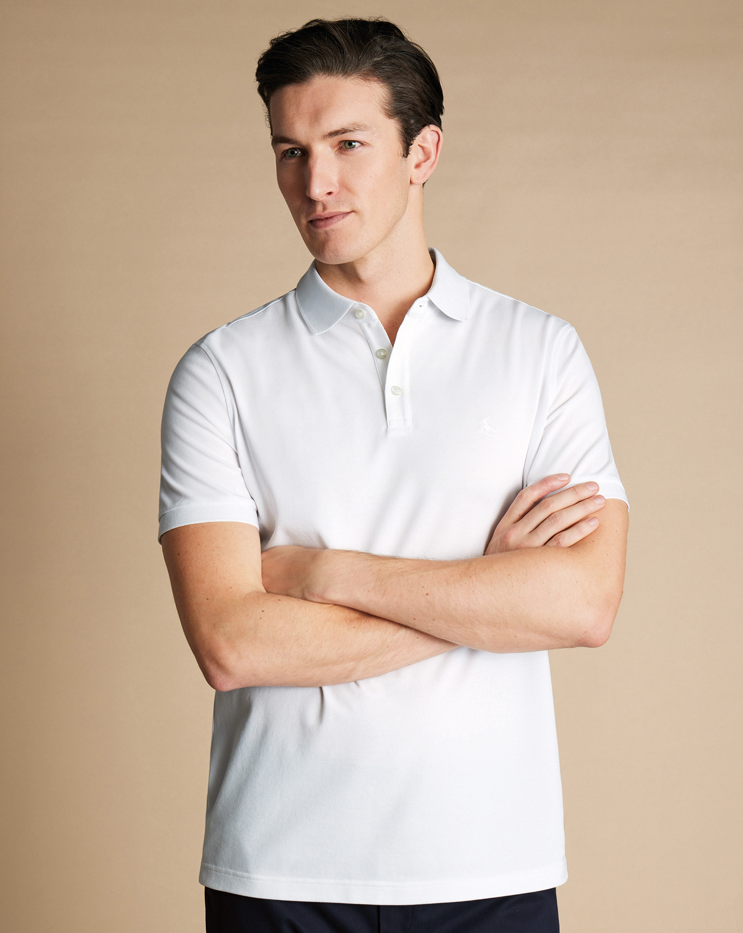 Charles Tyrwhitt Tyrwhitt Pique Cotton Polo Shirt In White
