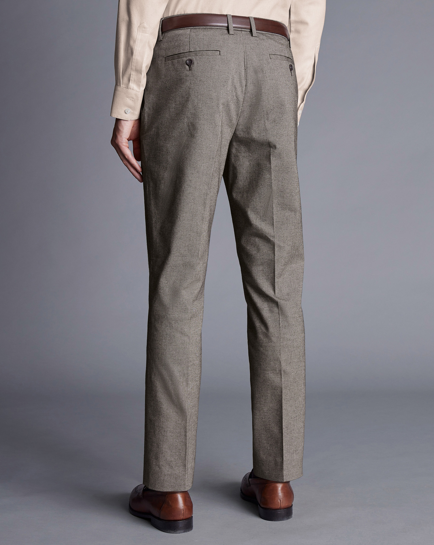 Smart Cotton Stretch Trousers - Taupe