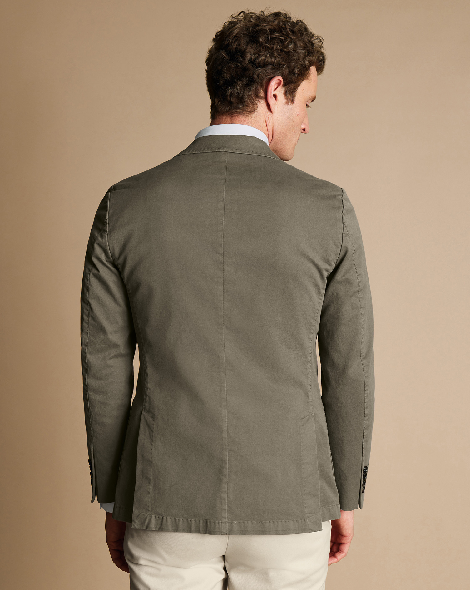 Cotton Stretch Garment Dyed Jacket - Olive Green