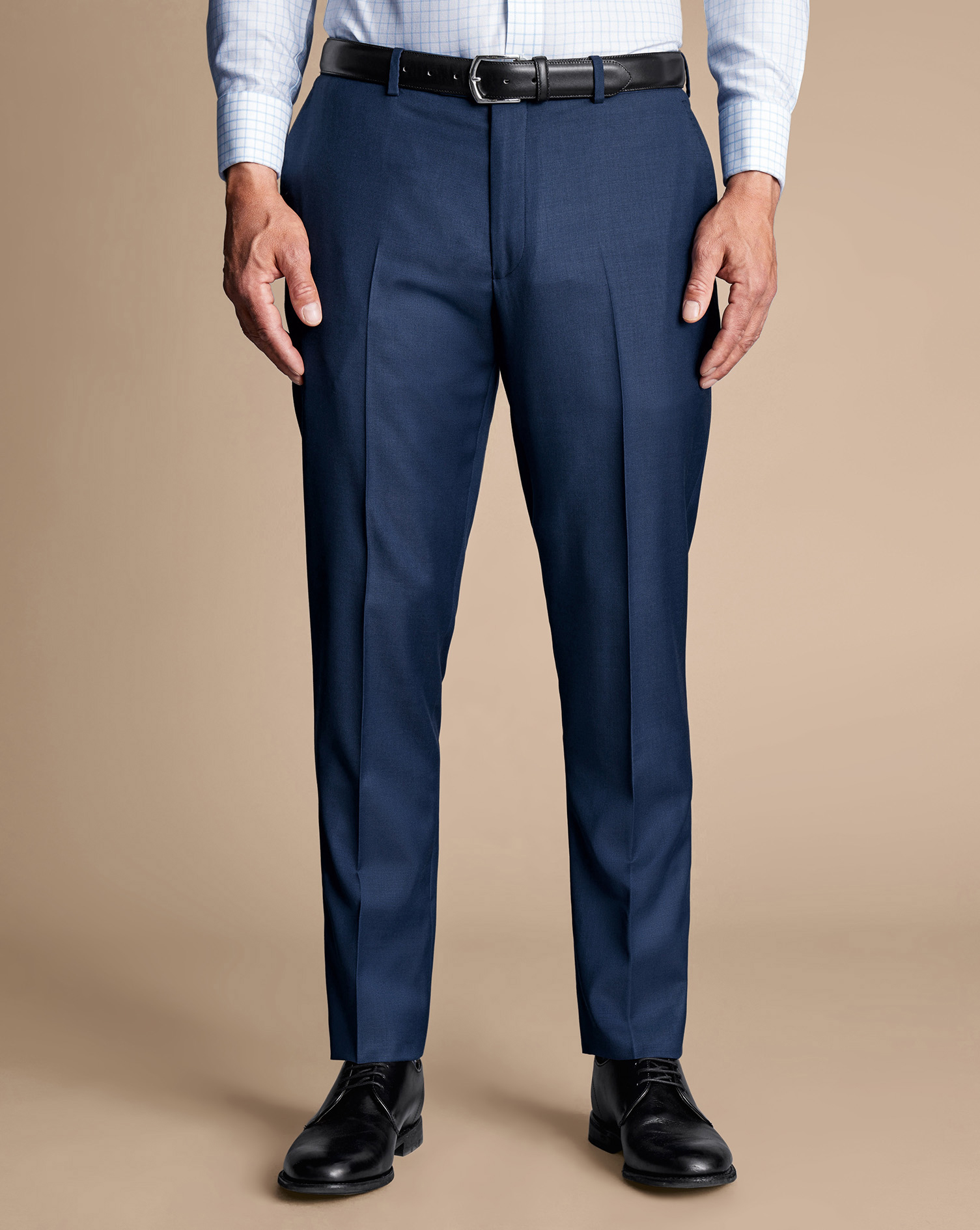 Natural Stretch Twill Suit Trousers - Royal Blue